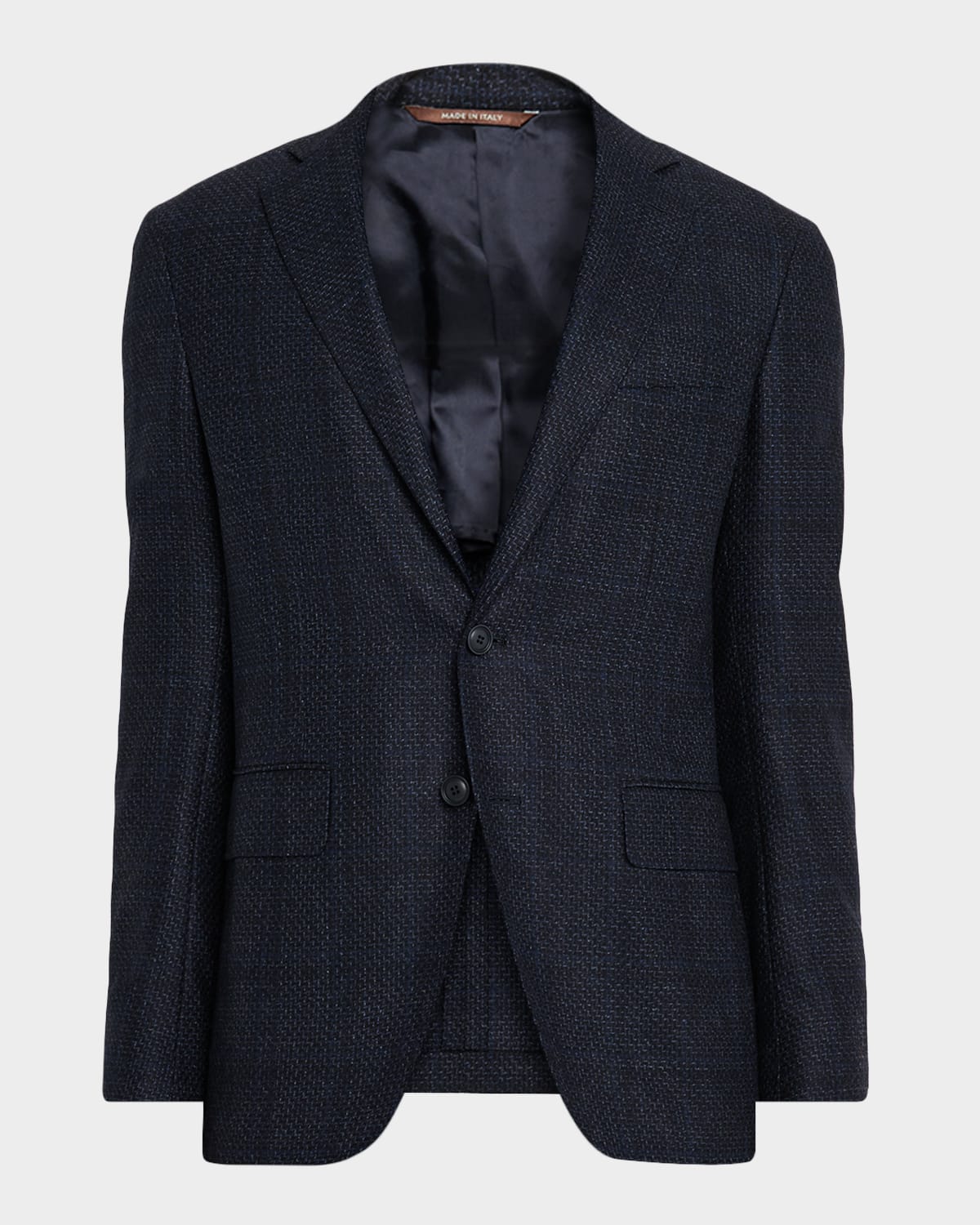 Canali Men's Stepweave Wool Notch Lapel Sport Coat In Blue