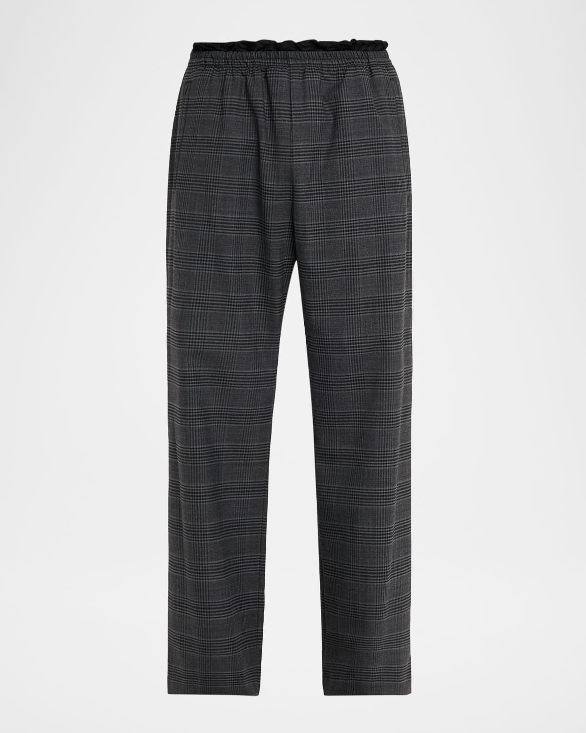 Diesel Elasticated-waist Checked Trousers In Black