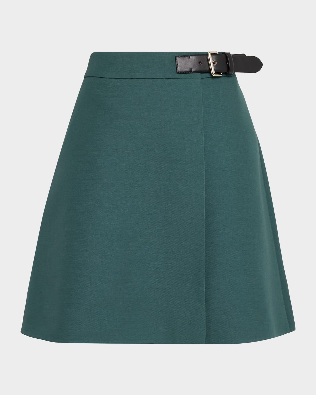 Dice Kayek Buckle Pleated Mini Wrap Skirt In Green