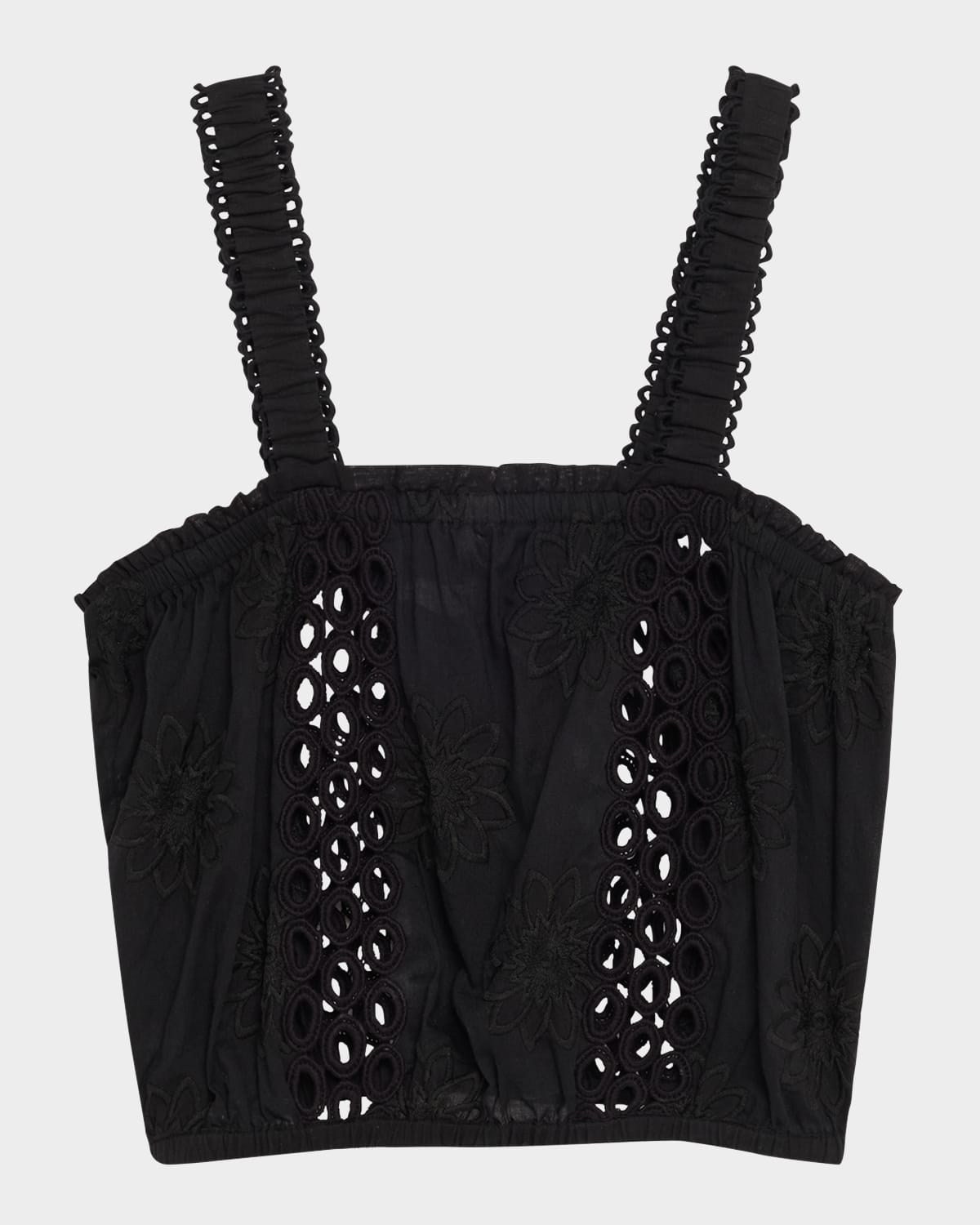 Ramy Brook Misha Embroidered Coverup Top In Black