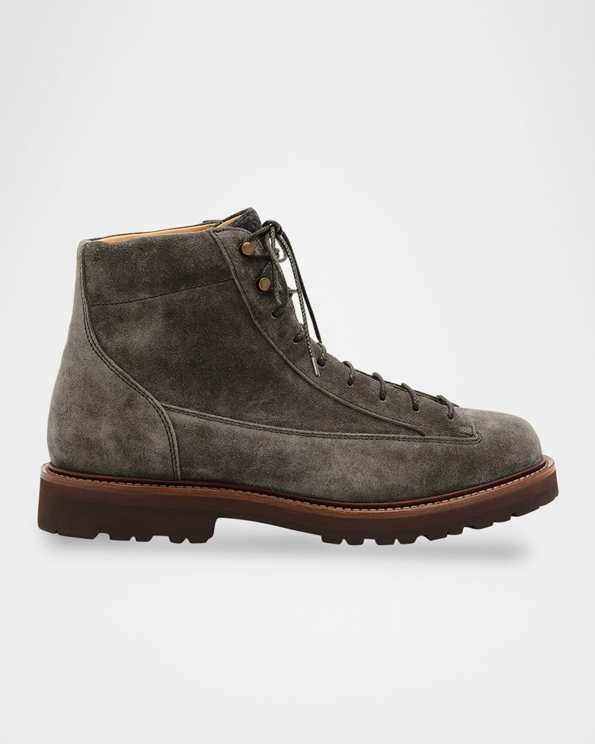 Brunello Cucinelli Men's Suede Urban Hiker Boots In Gray