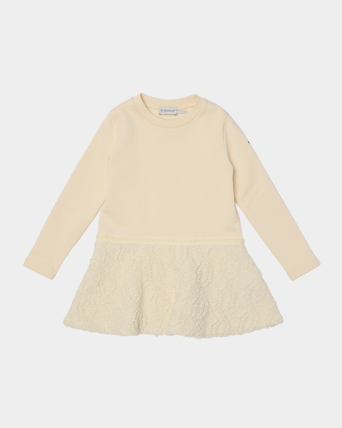 Moncler Girl's Sweatshirt Combo Dress In White