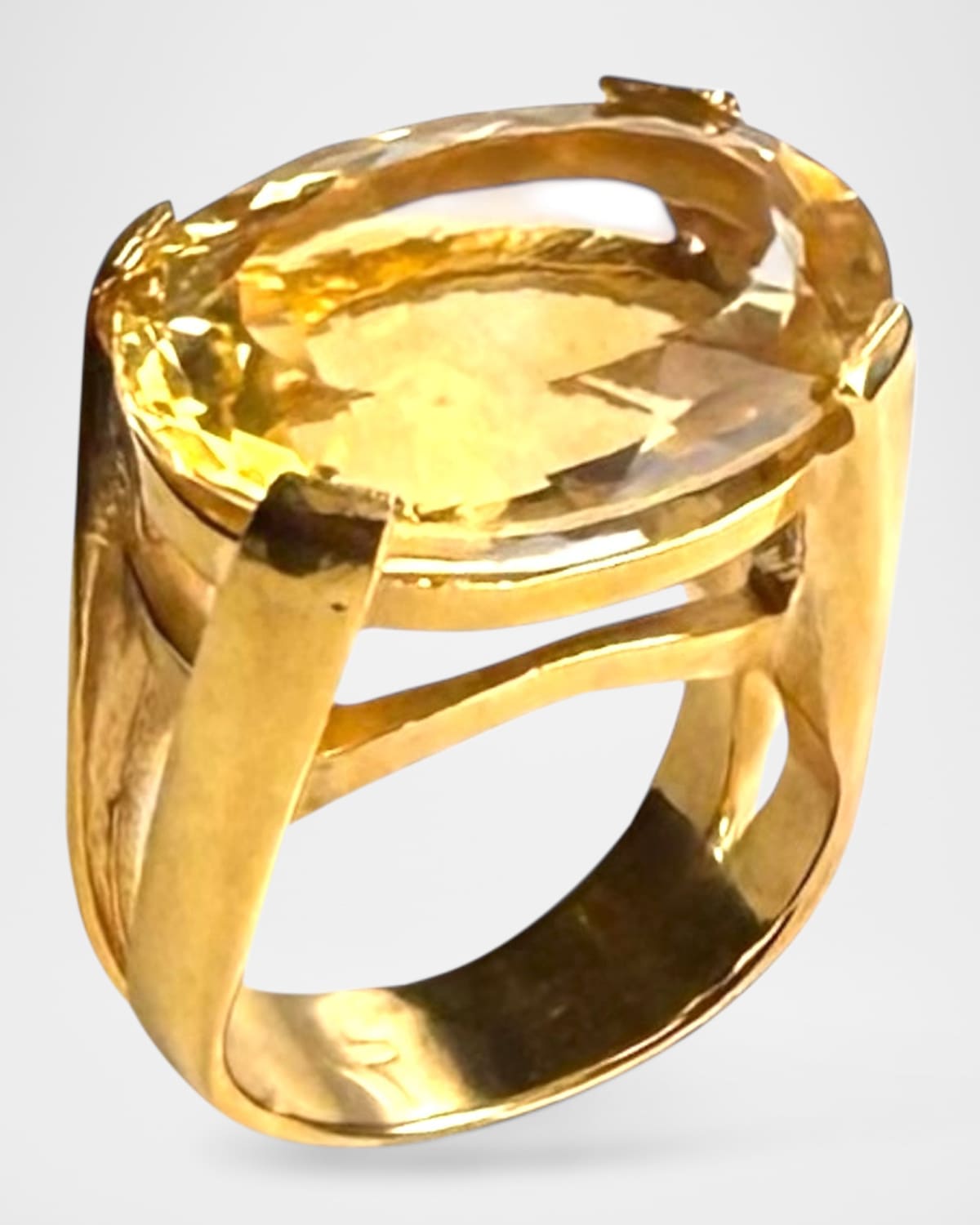 The Faceted Maxi Citrine Statement Ring