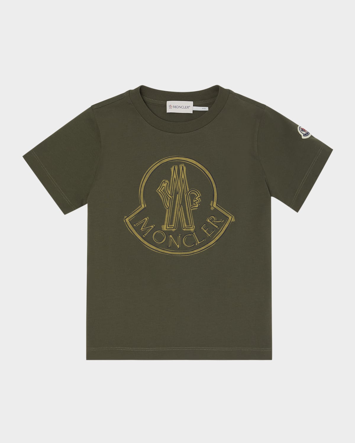 Moncler Kids' Boy's Logo-print Short-sleeve T-shirt In Green