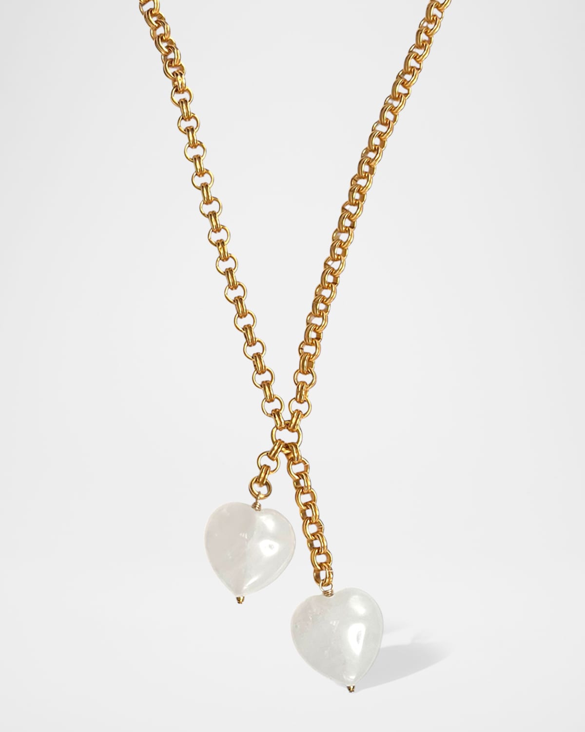Twin Hearts Necklace with Agate