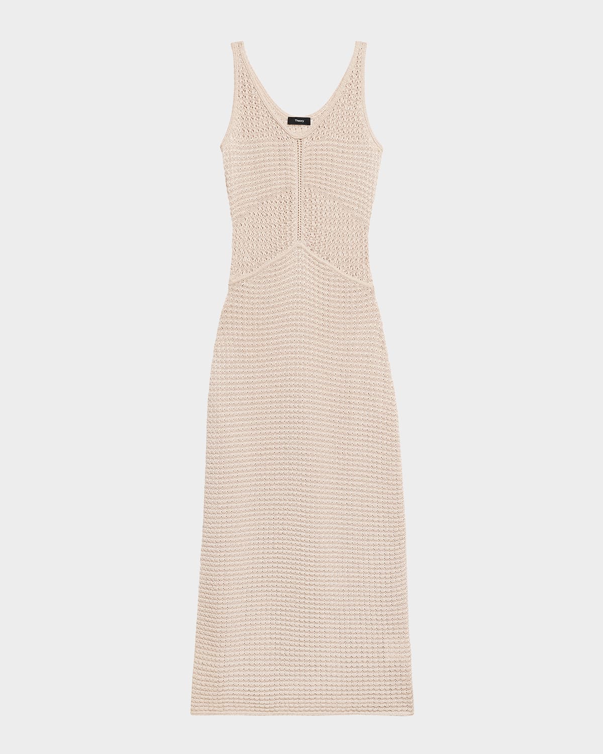 Theory Open Stitch Sleeveless Maxi Dress In Neutral