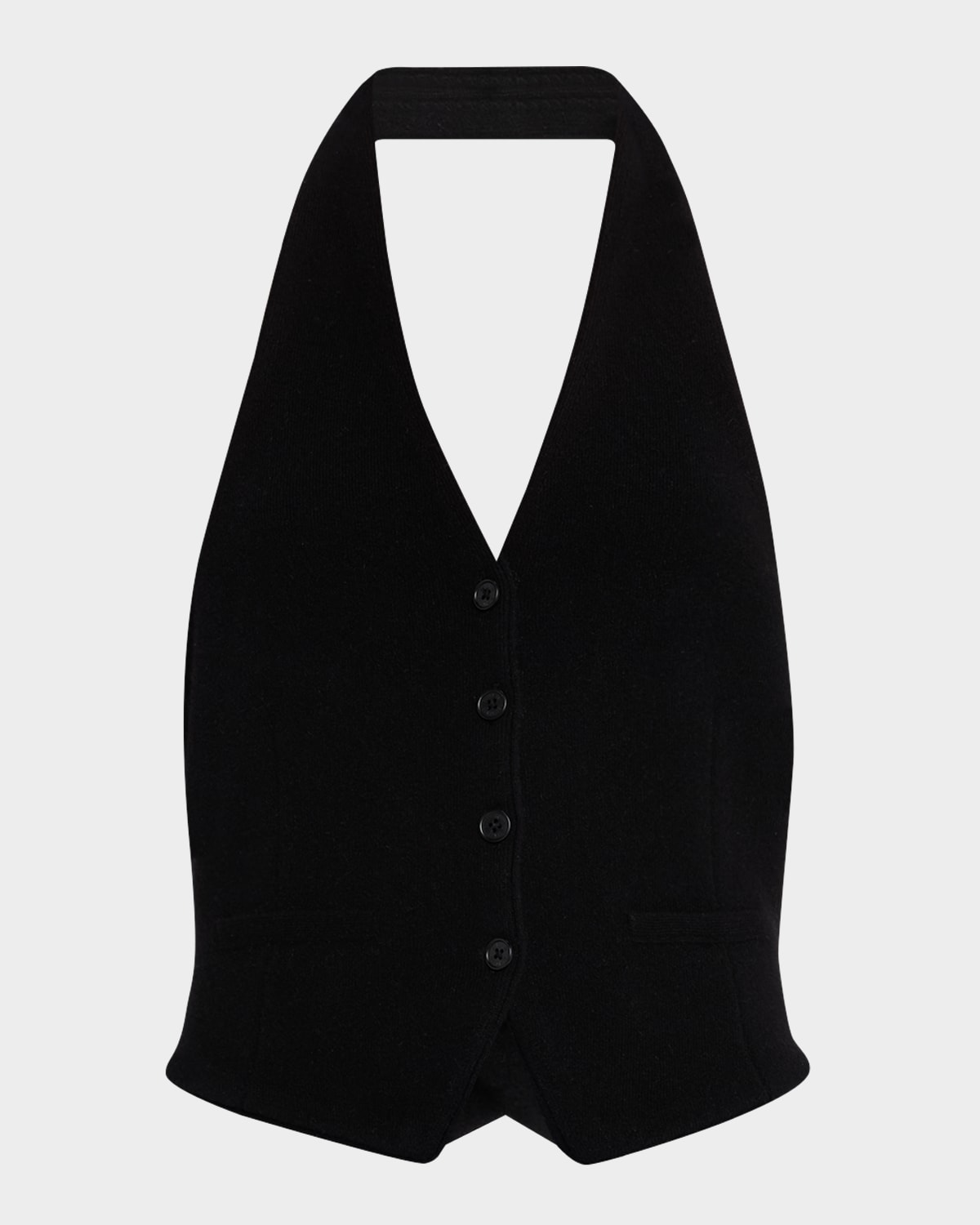 Guest In Residence Tailored Cashmere Halter Vest In Black