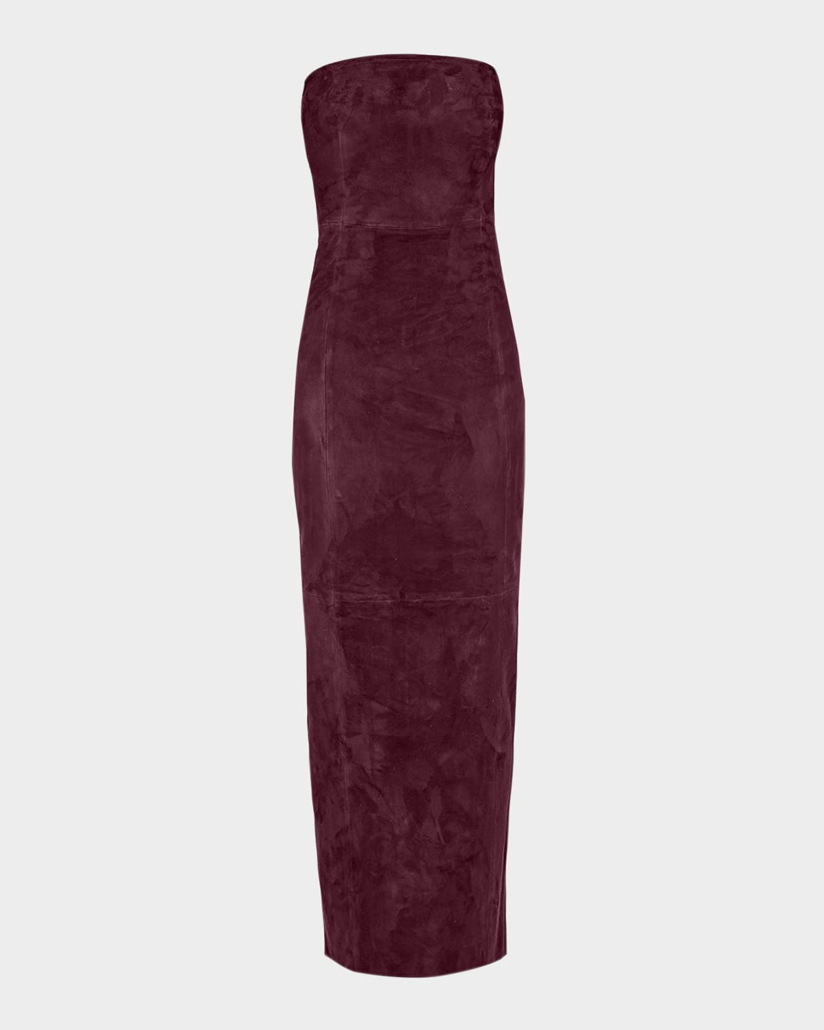 As By Df Venus Strapless Stretch Suede Dress In Burgundy