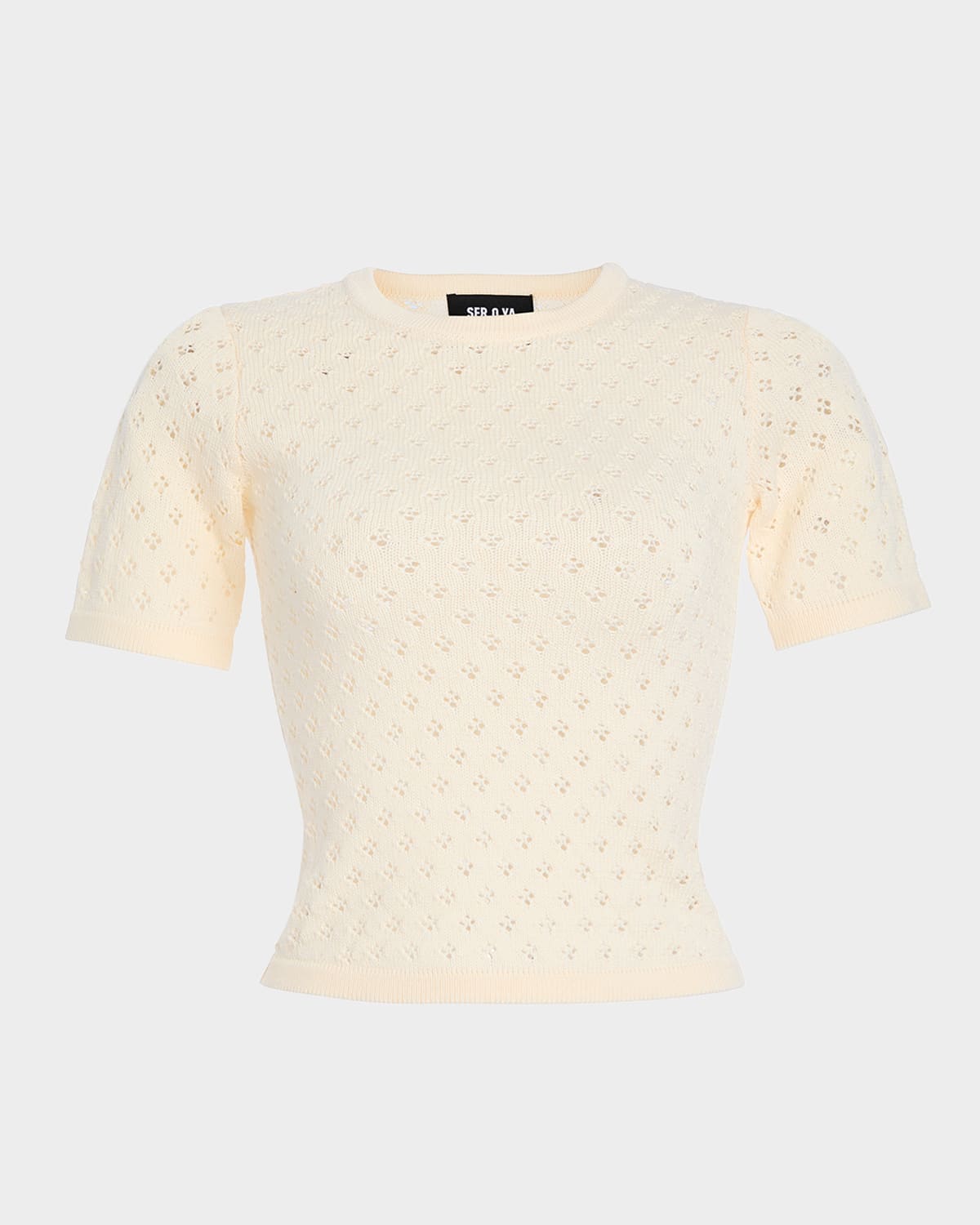 Ser.o.ya Josie Pointelle-knit Top In Neutral