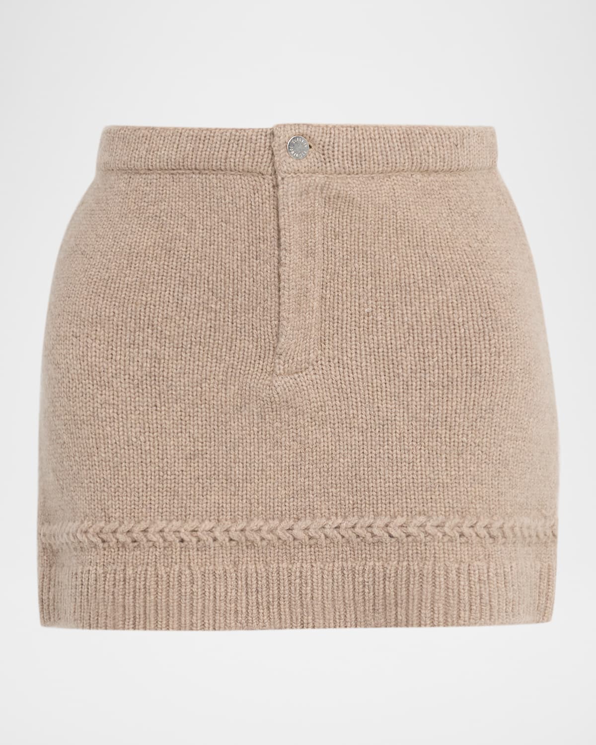 Guest In Residence Jean Cashmere-wool Mini Skirt In Brown