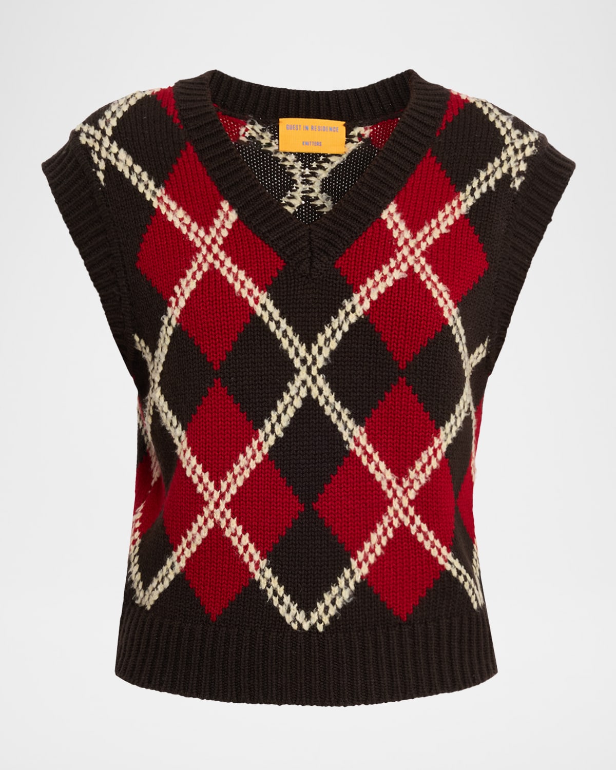 Guest In Residence Argyle Checked Wool And Cashmere-blend Vest In Multi