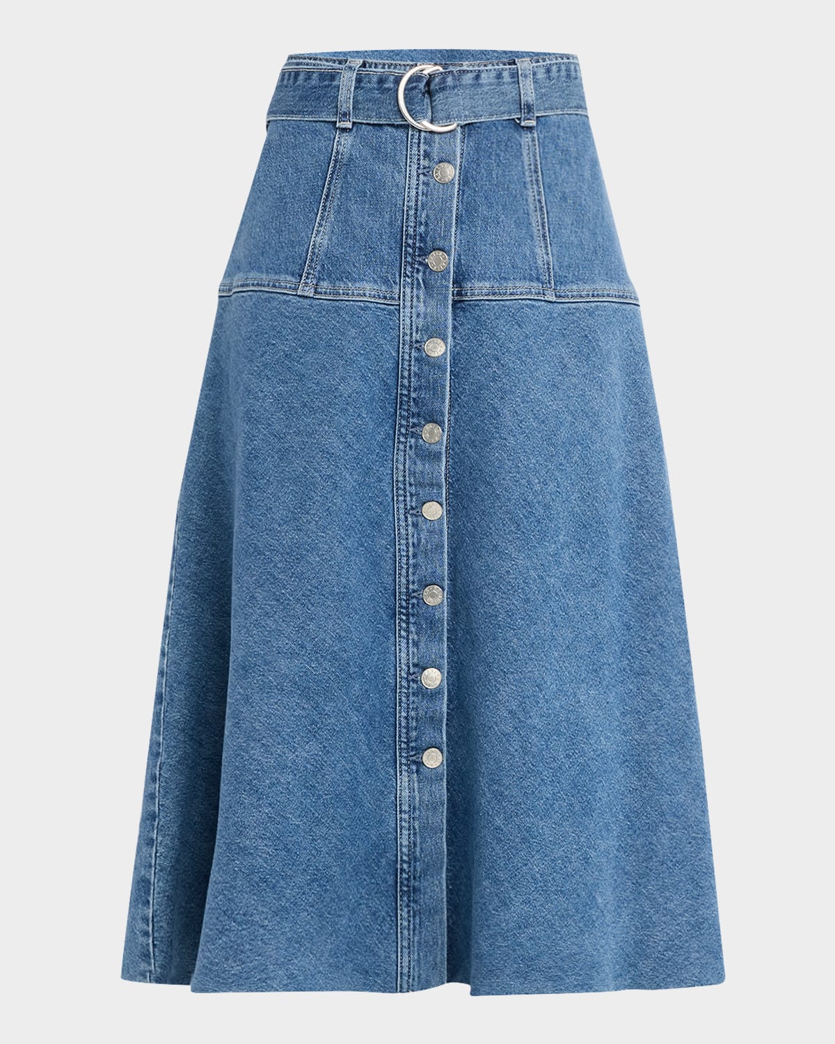 Rails Loma Belted Denim Midi Skirt