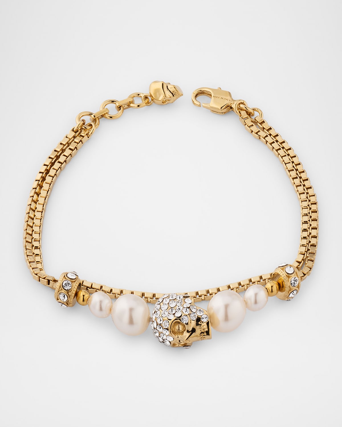 Pearly Skull Chain Bracelet
