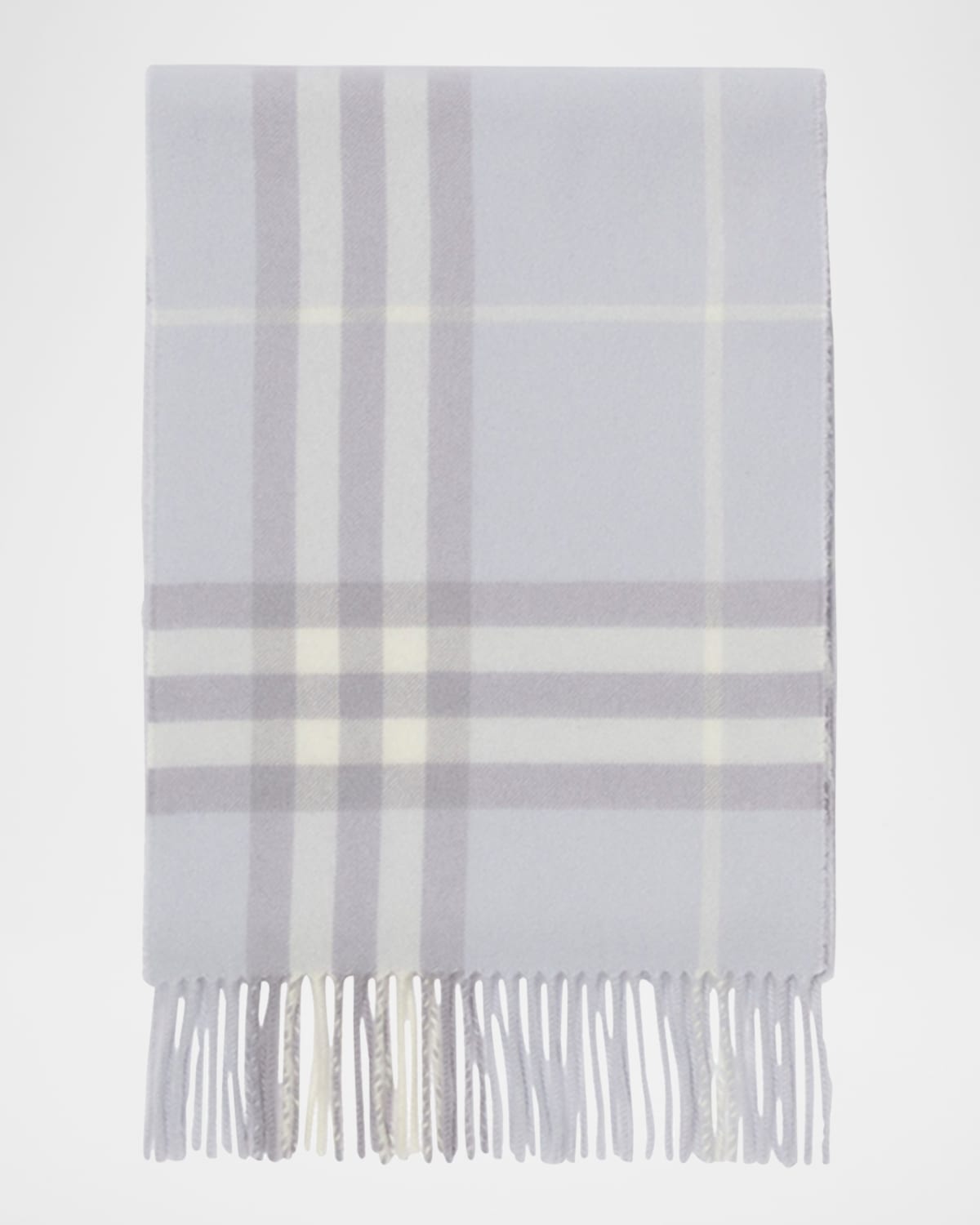 Burberry Womens Mist Check-print Cashmere Scarf