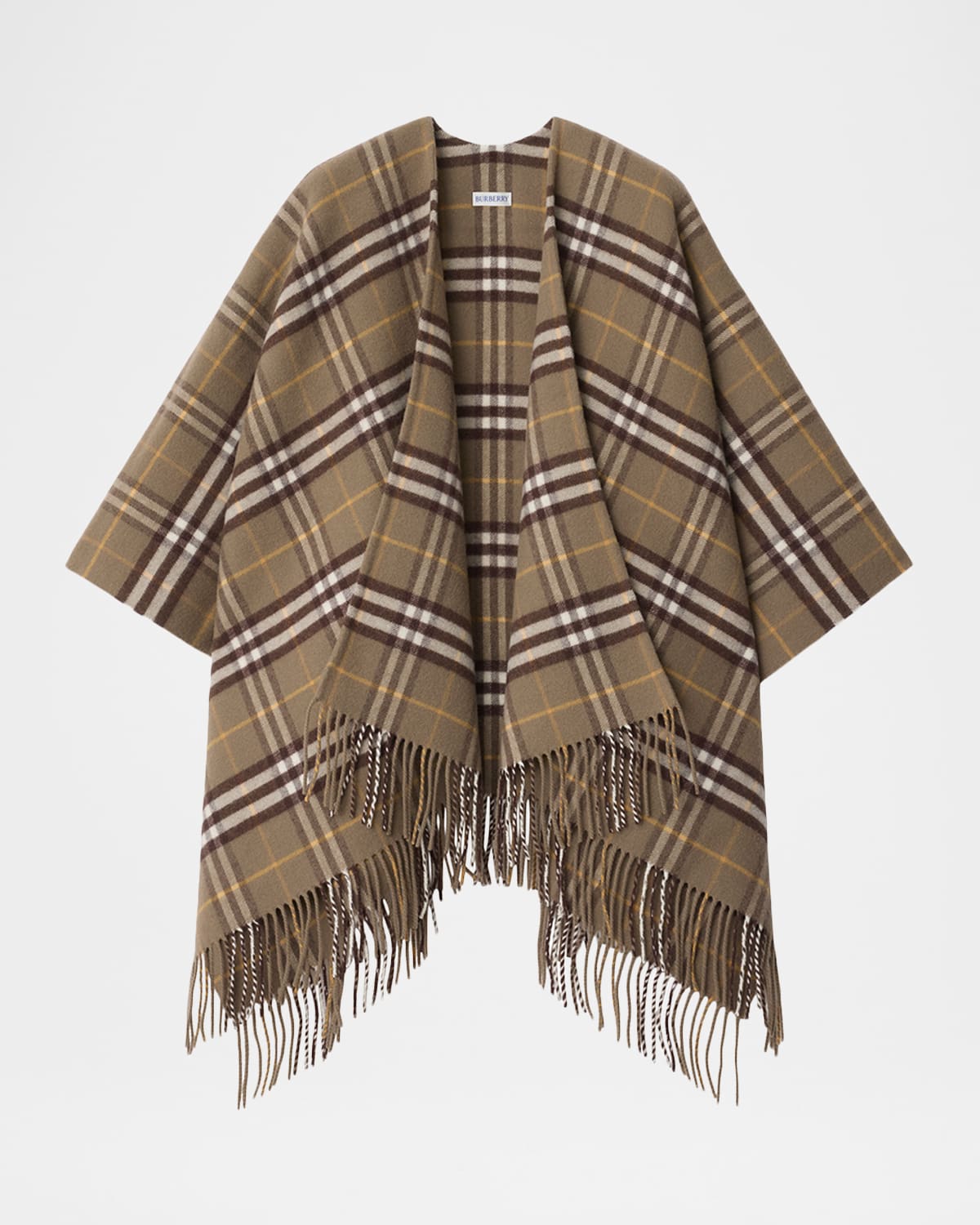 Burberry St. Charlotte Double-faced Wool Cashmere Cape In Brown