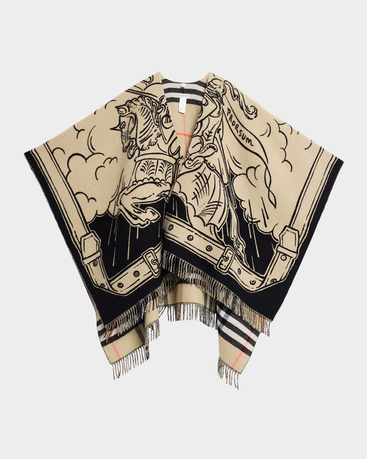 Burberry Stormy Knight Ekd Wool Cape In Brown
