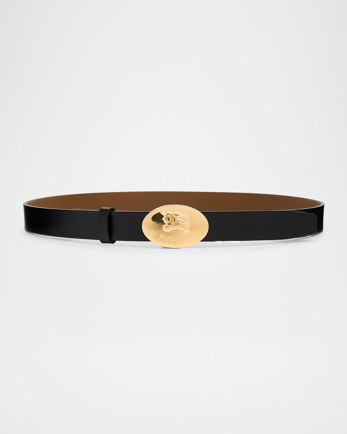 Burberry Thin Reversible Leather Knight Stamp Belt