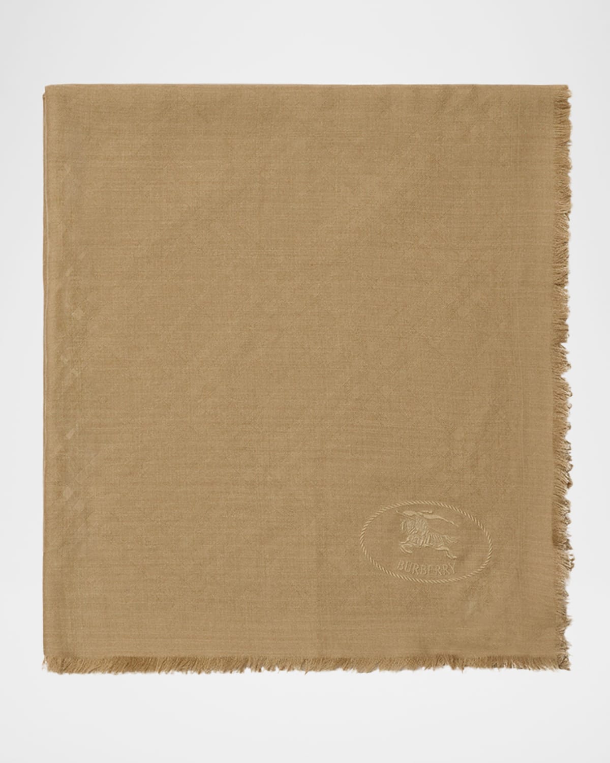 Burberry Wide Check Wool Silk Scarf
