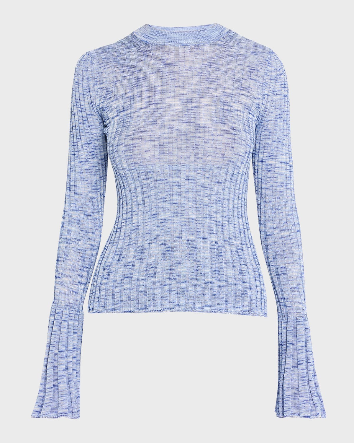 Zimmermann Mouline Long-sleeves Top In Blue
