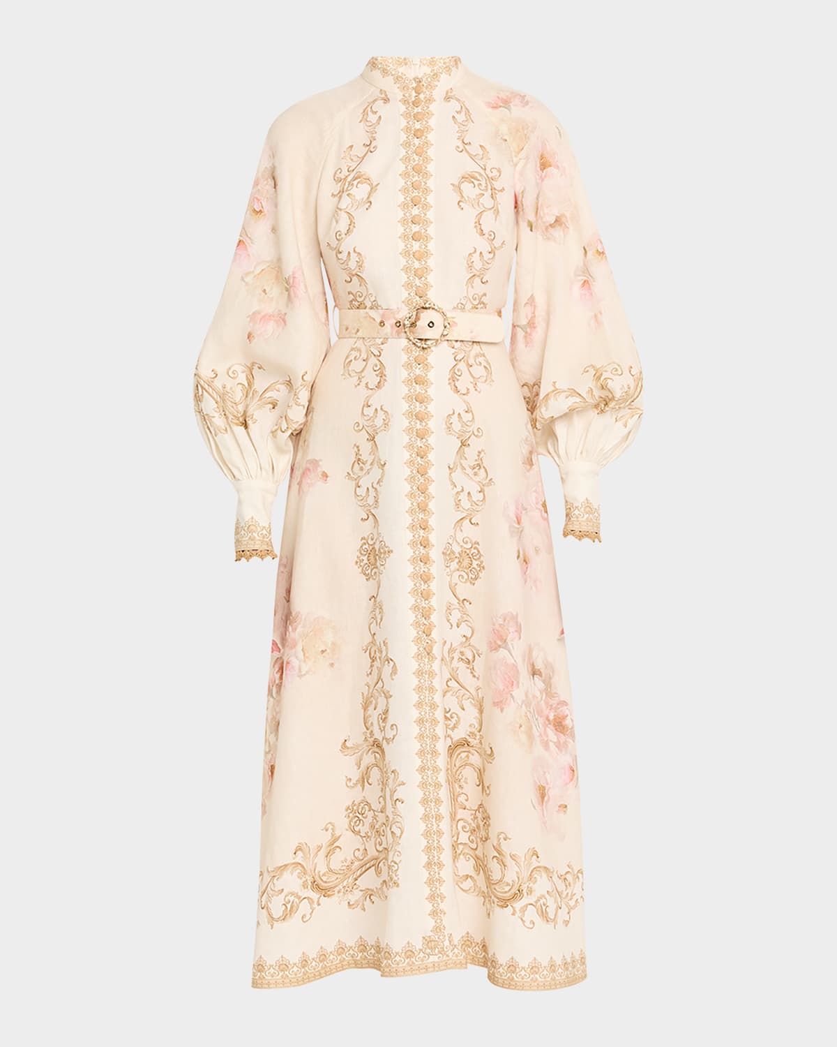 Zimmermann Buttoned Linen Midi Dress