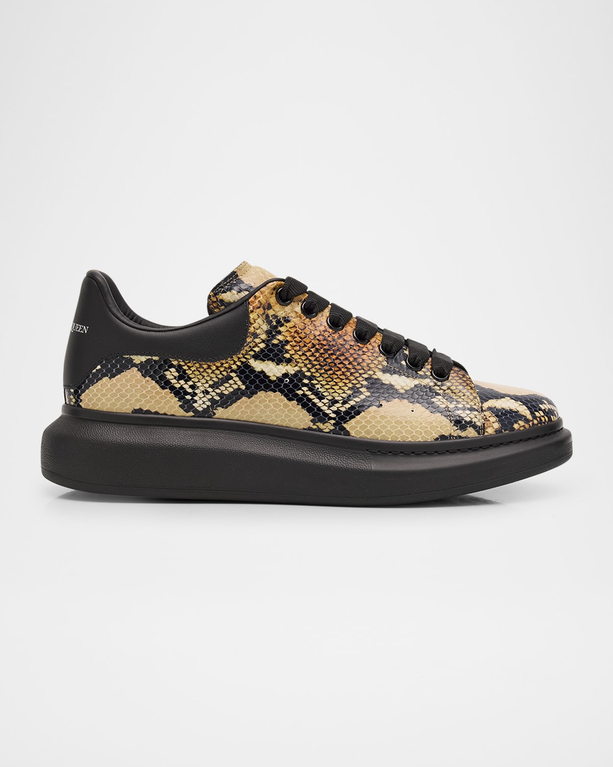 Men's Oversized Python-Effect Leather Sneakers