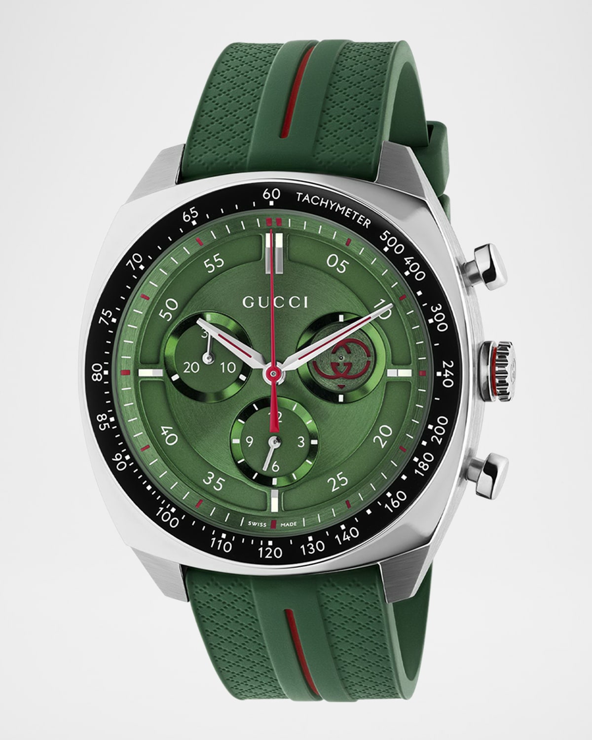 Interlocking 41mm Stainless Steel Rubber-Strap Watch