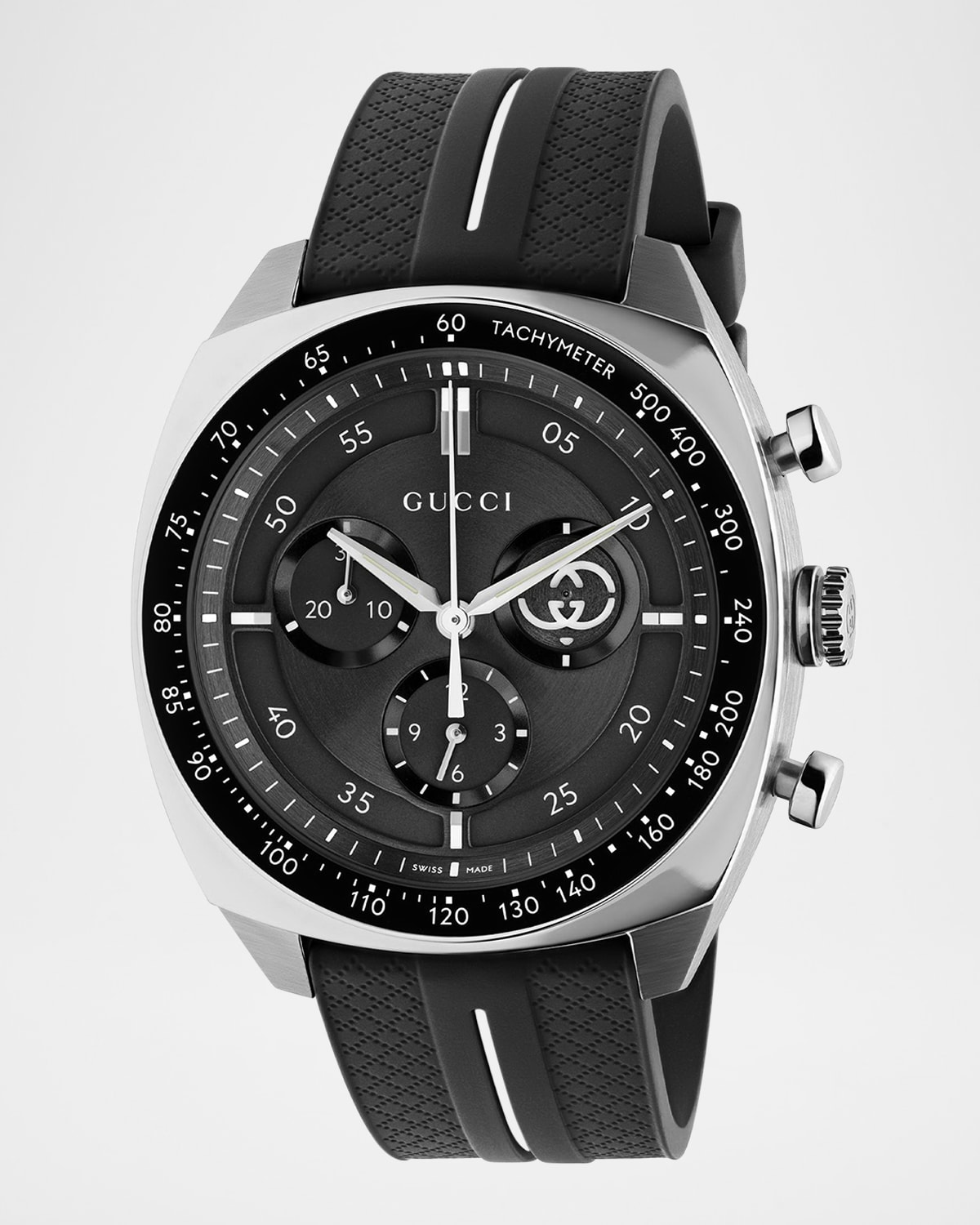 Interlocking 41mm Stainless Steel Rubber-Strap Watch