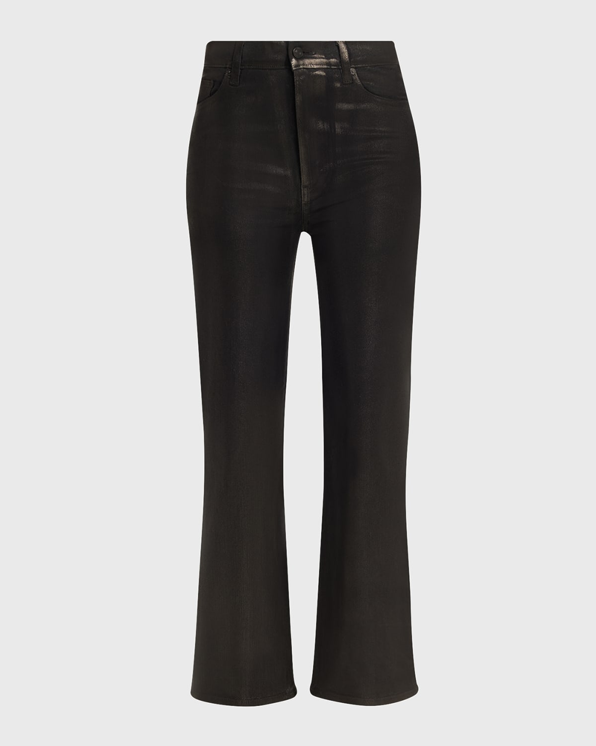 Frame Le Sleek Straight Coated Jeans In Black