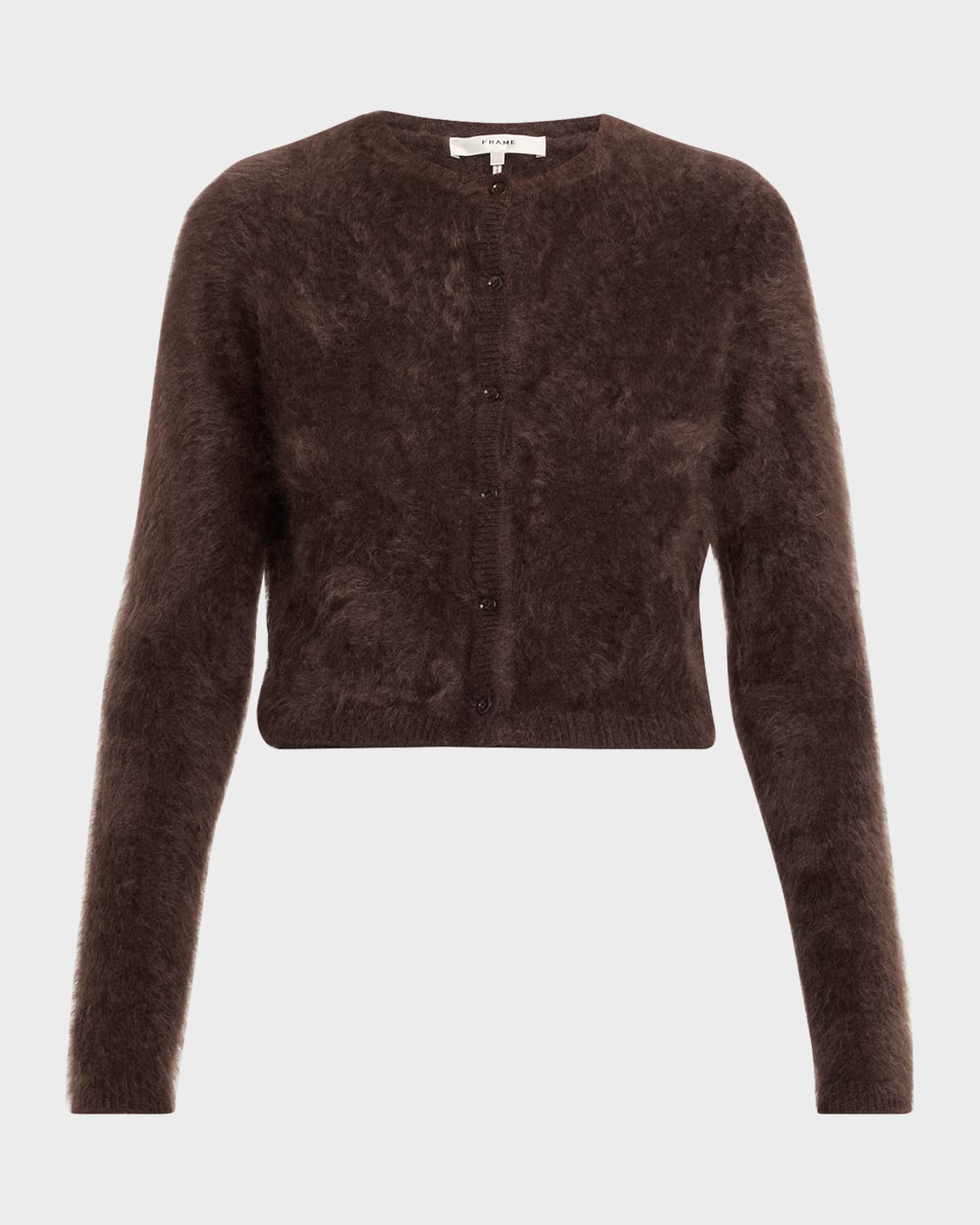 Frame The Teddy Cardigan In Brown