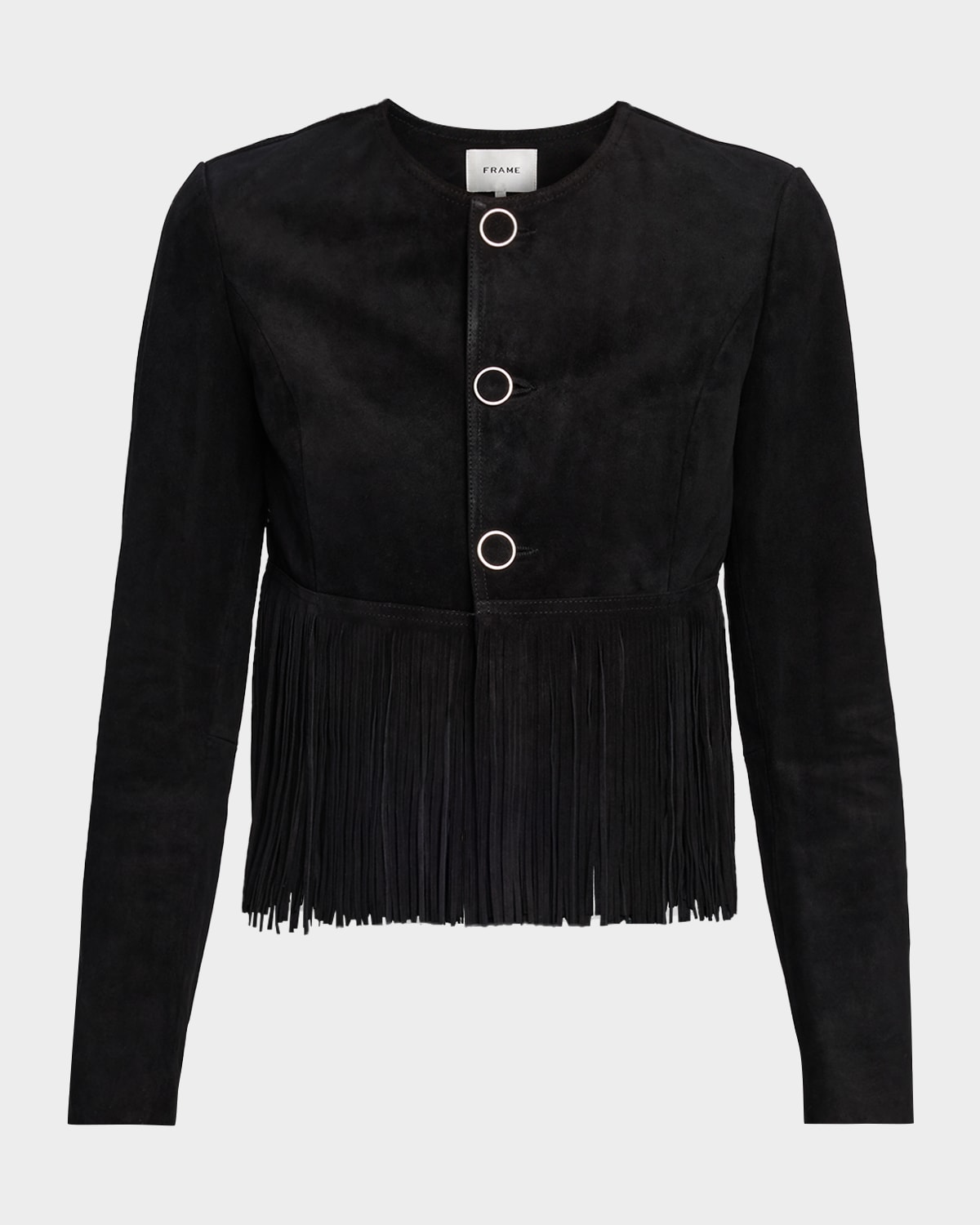 Frame Double-layered Fringed Leather Jacket In Multi