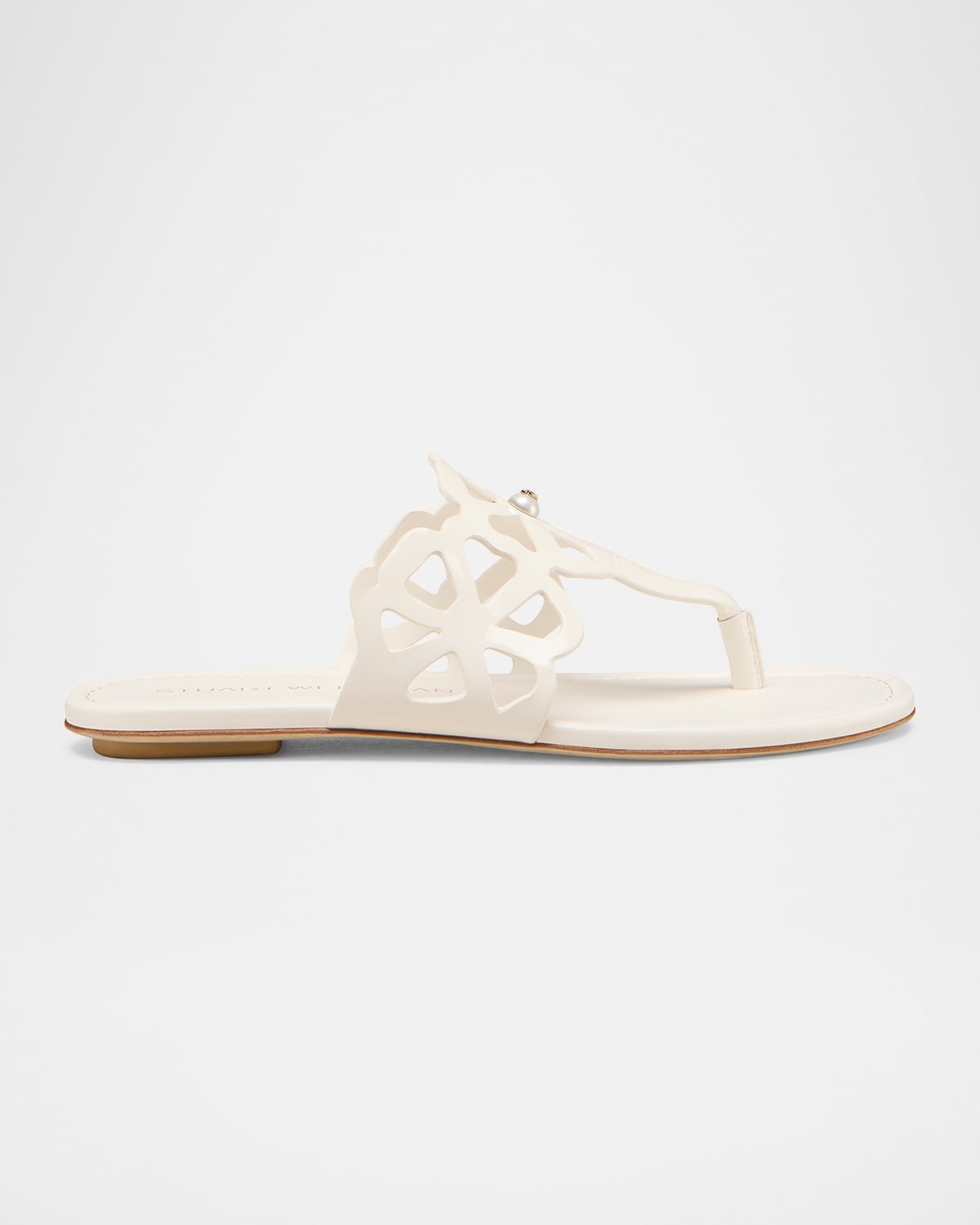 Stuart Weitzman Jasmine Patent Cutout Thong Sandals In Yellow