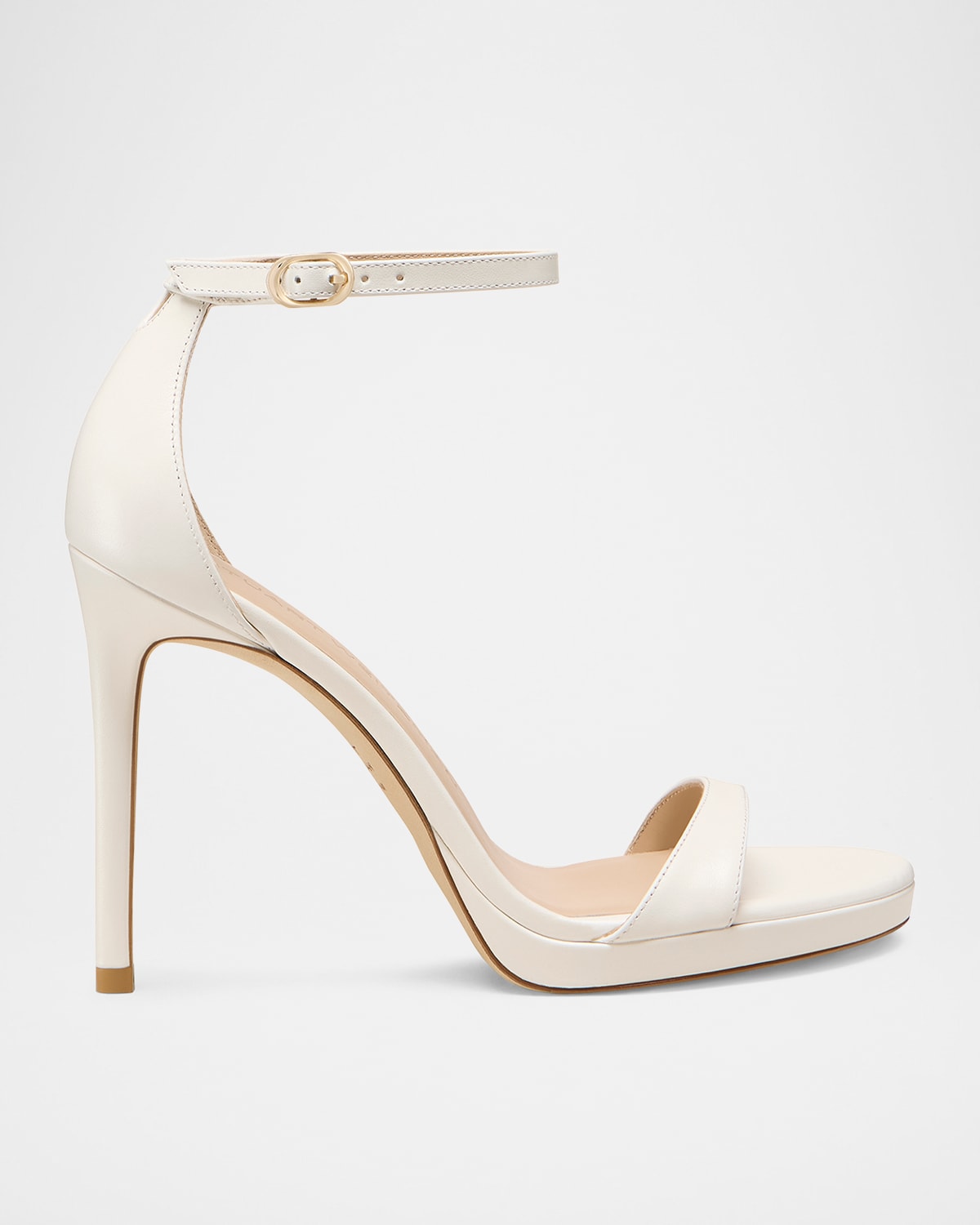 STUART WEITZMAN NUDIST PATENT ANKLE-STRAP PLATFORM SANDALS 