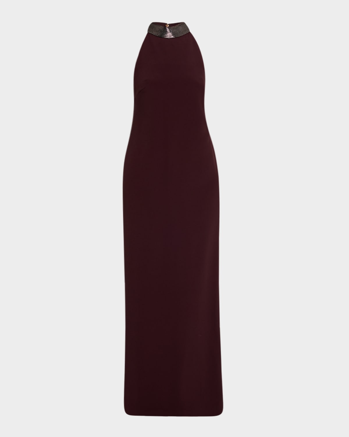 Brunello Cucinelli Monili Collar Halter Column Gown