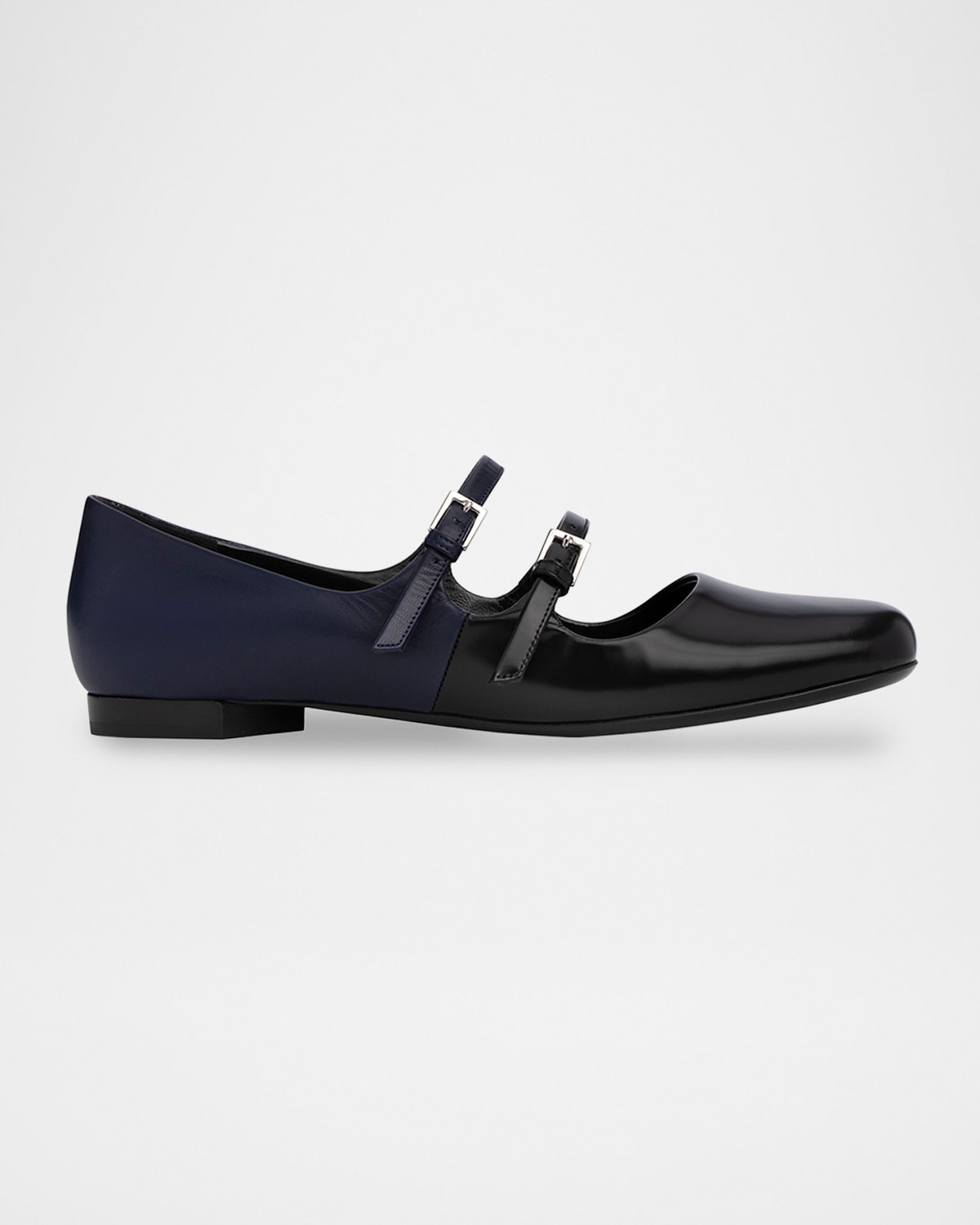 Pierre Hardy Duo Mary Jane Leather Ballerina Flats In Black