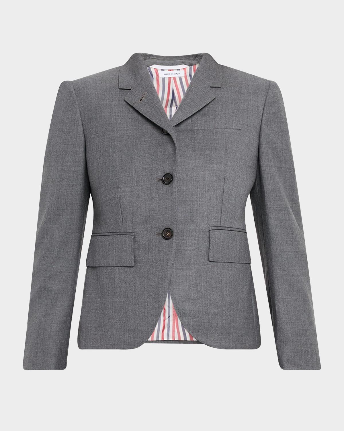 Thom Browne High-armhole Single-breasted Twill Sport Coat In Gray