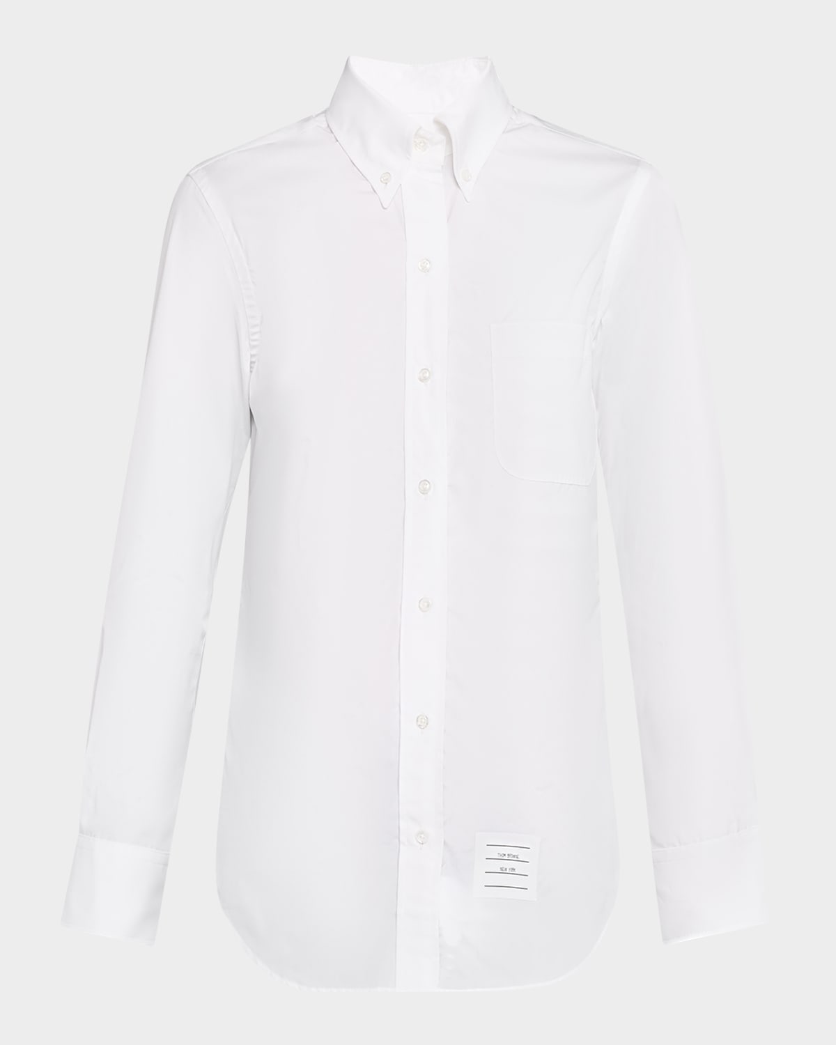 Thom Browne Classic Button-down Poplin Shirt In White