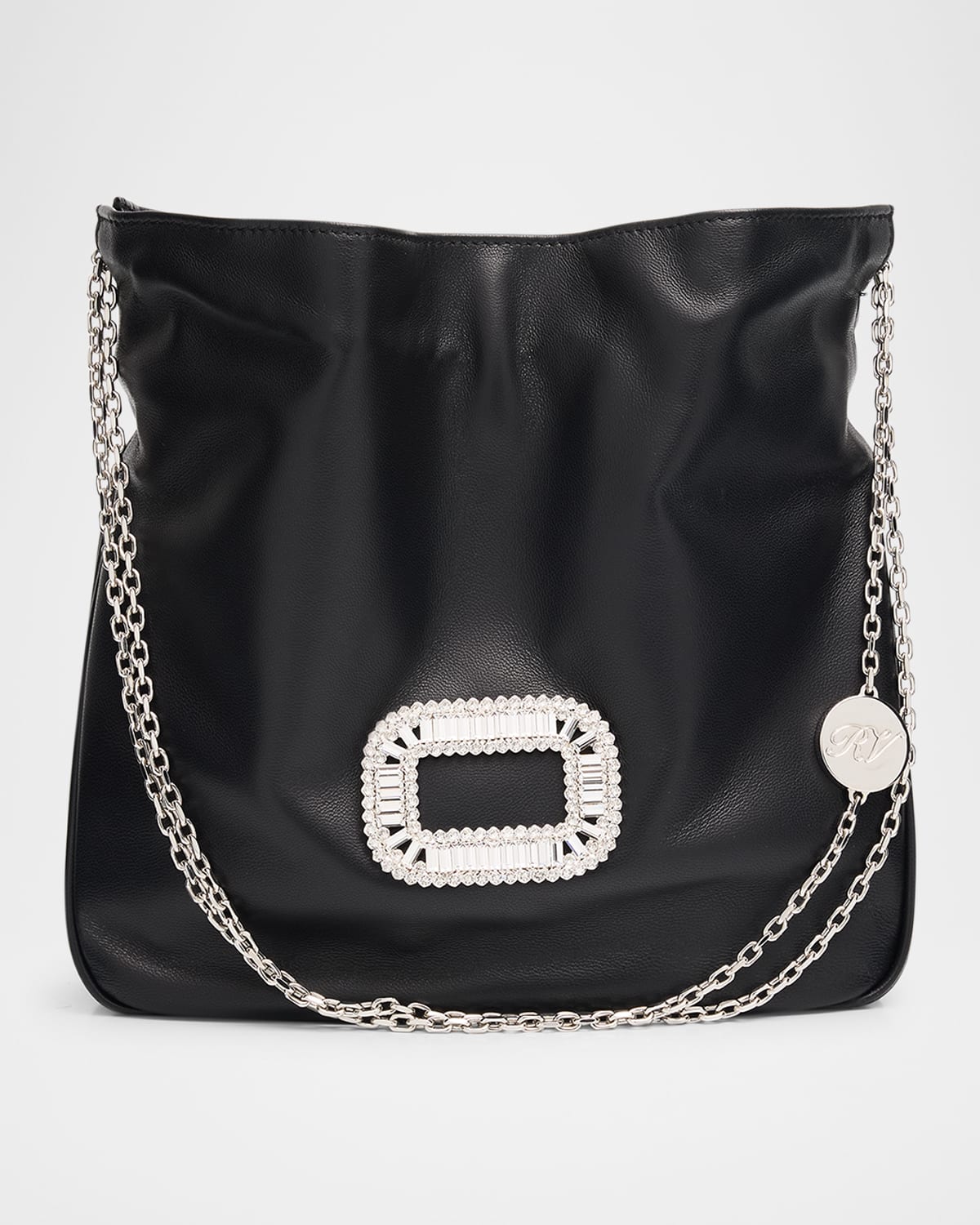 ショルダーバッグ・ポシェット ROGER VIVIER LEATHER SHOULDER BAG WITH CRYSTALS ROGER VIVIER LEATHER SHOULDER BAG WITH CRYSTALS