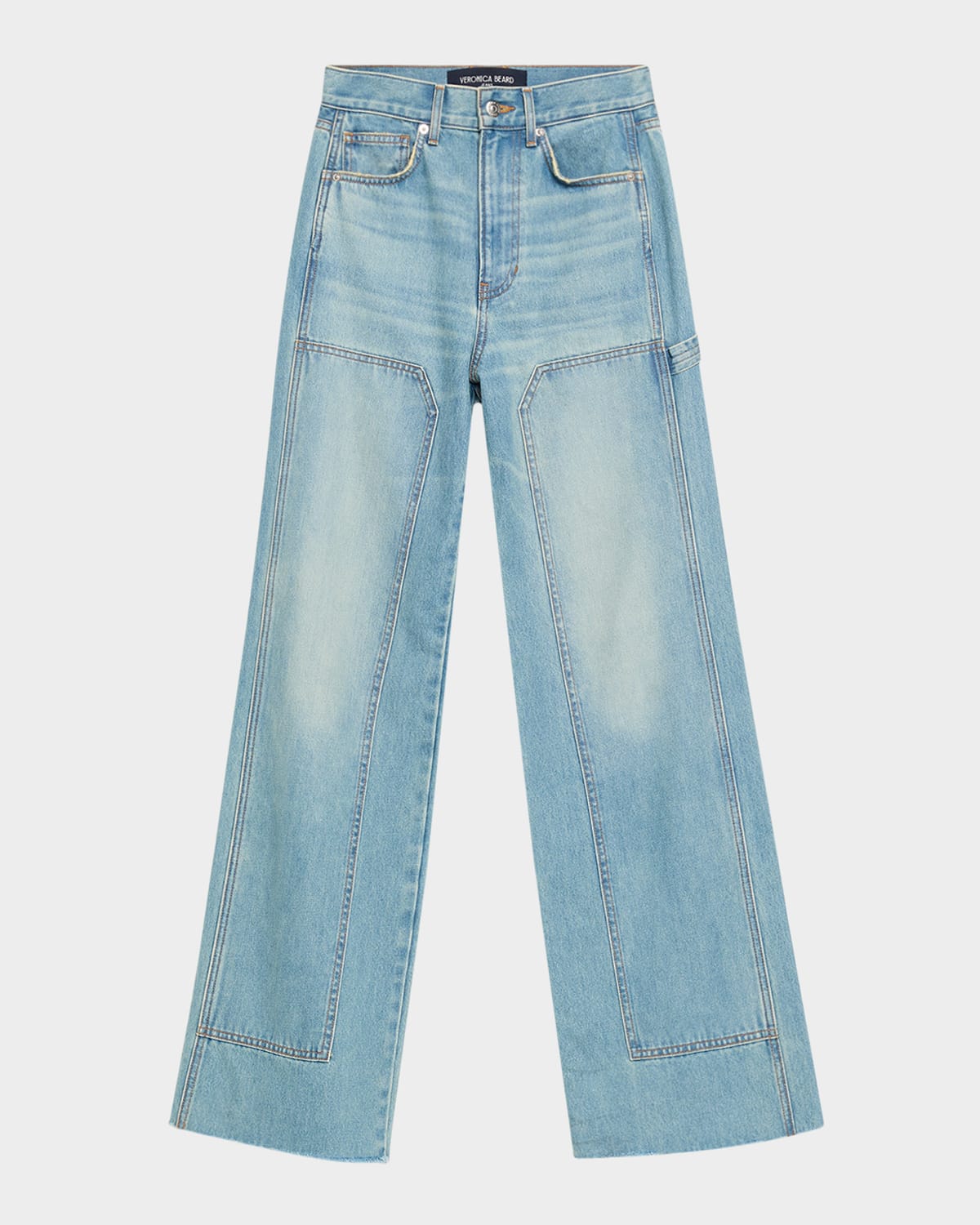 Veronica Beard Taylor Wide-leg Jeans With Chaps In Blue