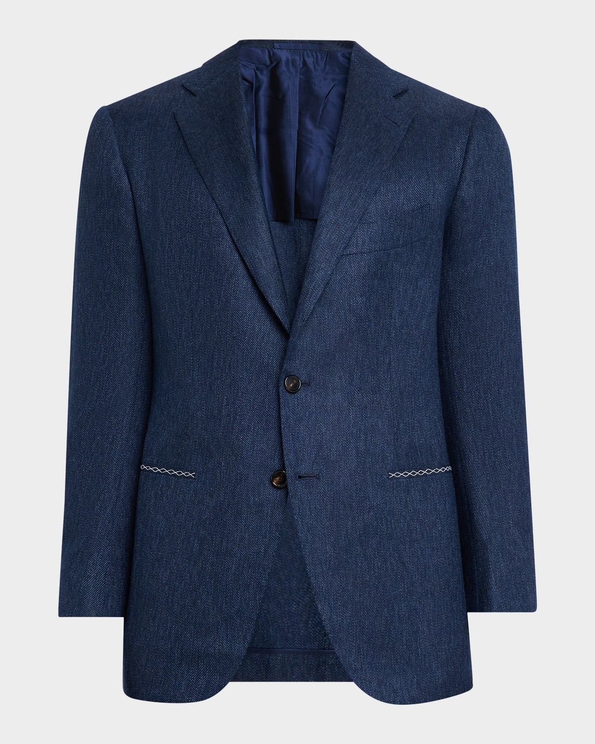 Cesare Attolini Men's Textured Cashmere Jacket In Blue
