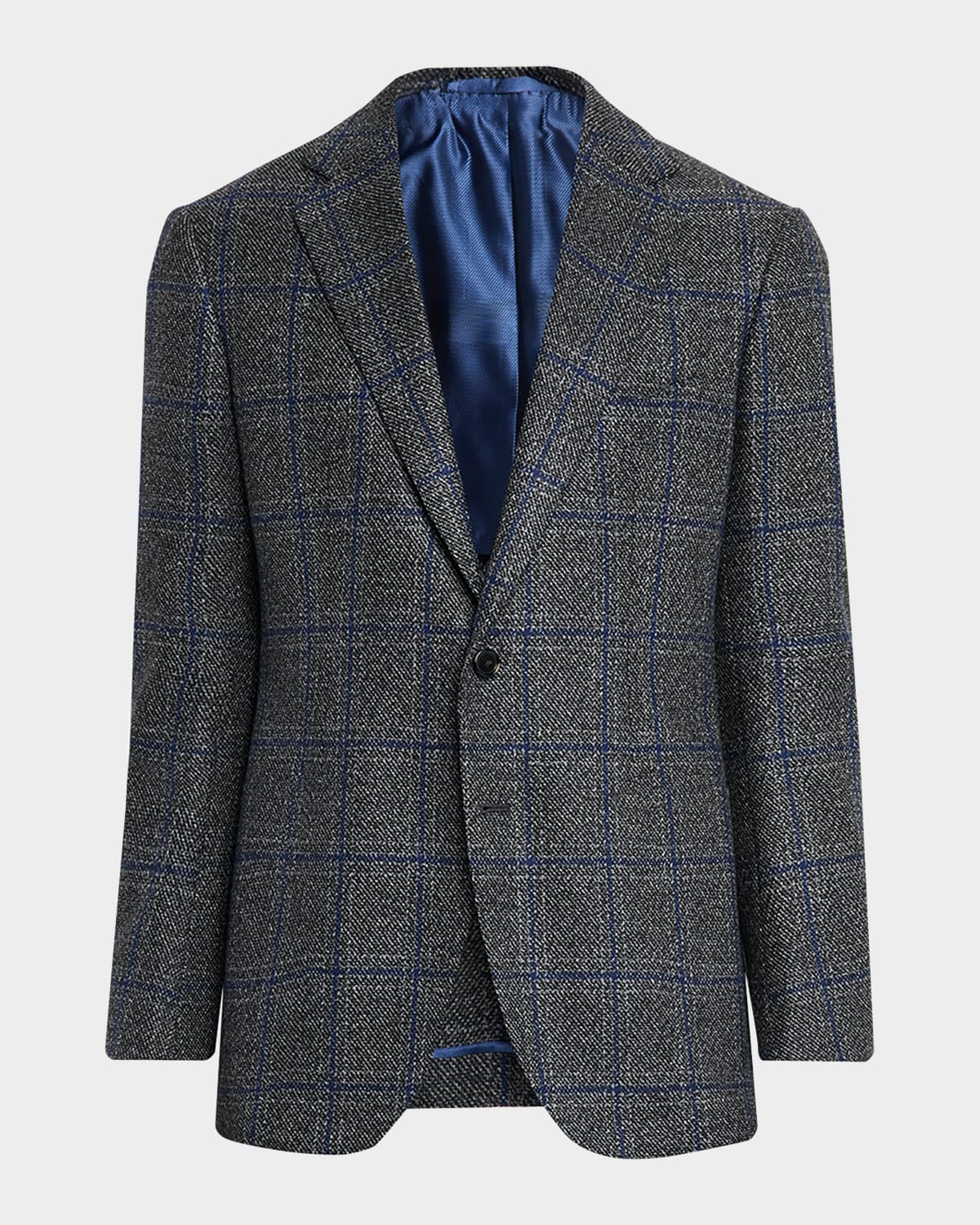 Cesare Attolini Men's Windowpane Wool Two-button Jacket In Gray