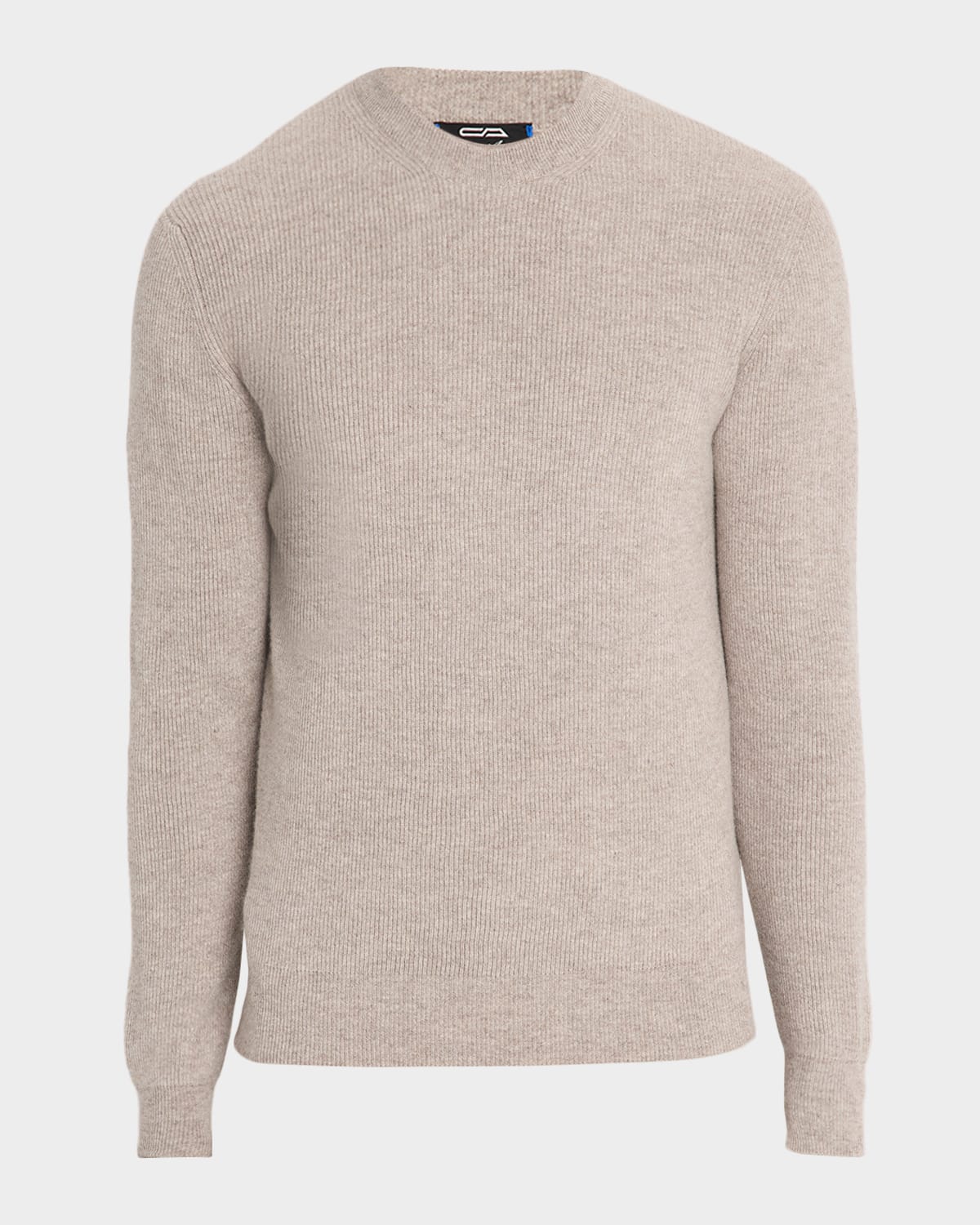 Cesare Attolini Men's Cashmere Melange Rib Crewneck Sweater In Brown