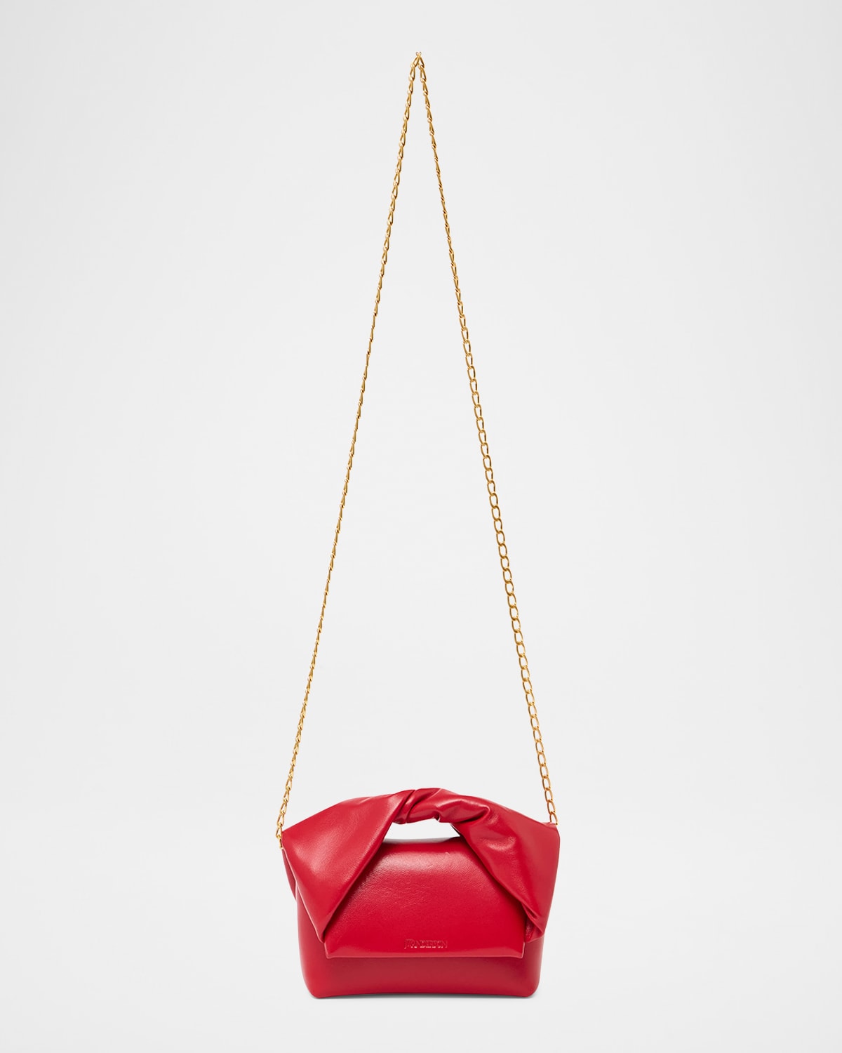 Jw Anderson Twister Small Leather Crossbody Bag In Red