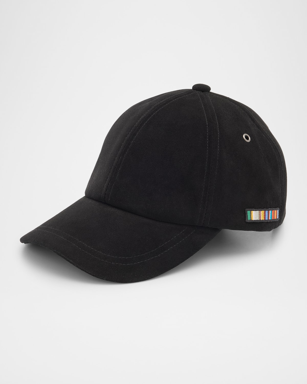 Men's Suede Signature Stripe Applique Baseball Cap