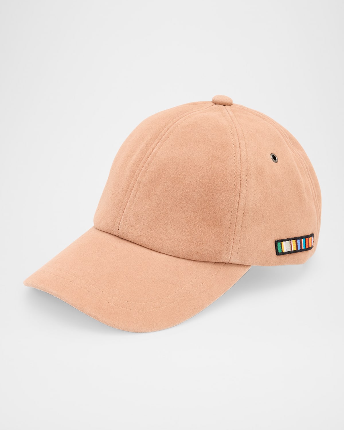 Men's Suede Signature Stripe Applique Baseball Cap