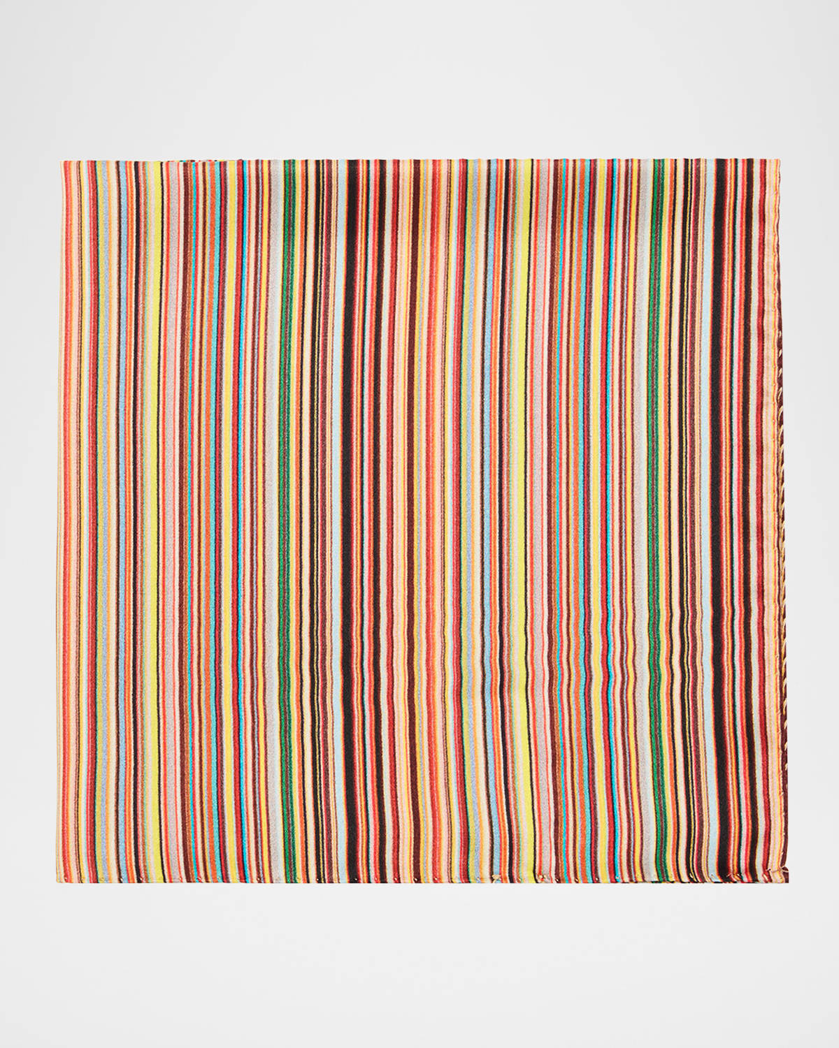 Men's Silk Signature Stripe Pocket Square