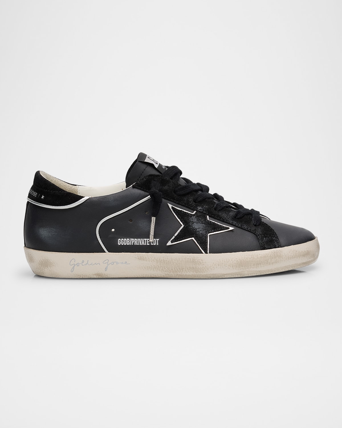 Golden Goose Superstar Mixed Leather Low-top Sneakers With Metallic Piping In Multi