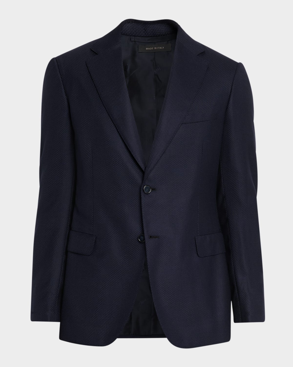 Brioni Men's Wool Hopsack Single-breasted Blazer In Blue