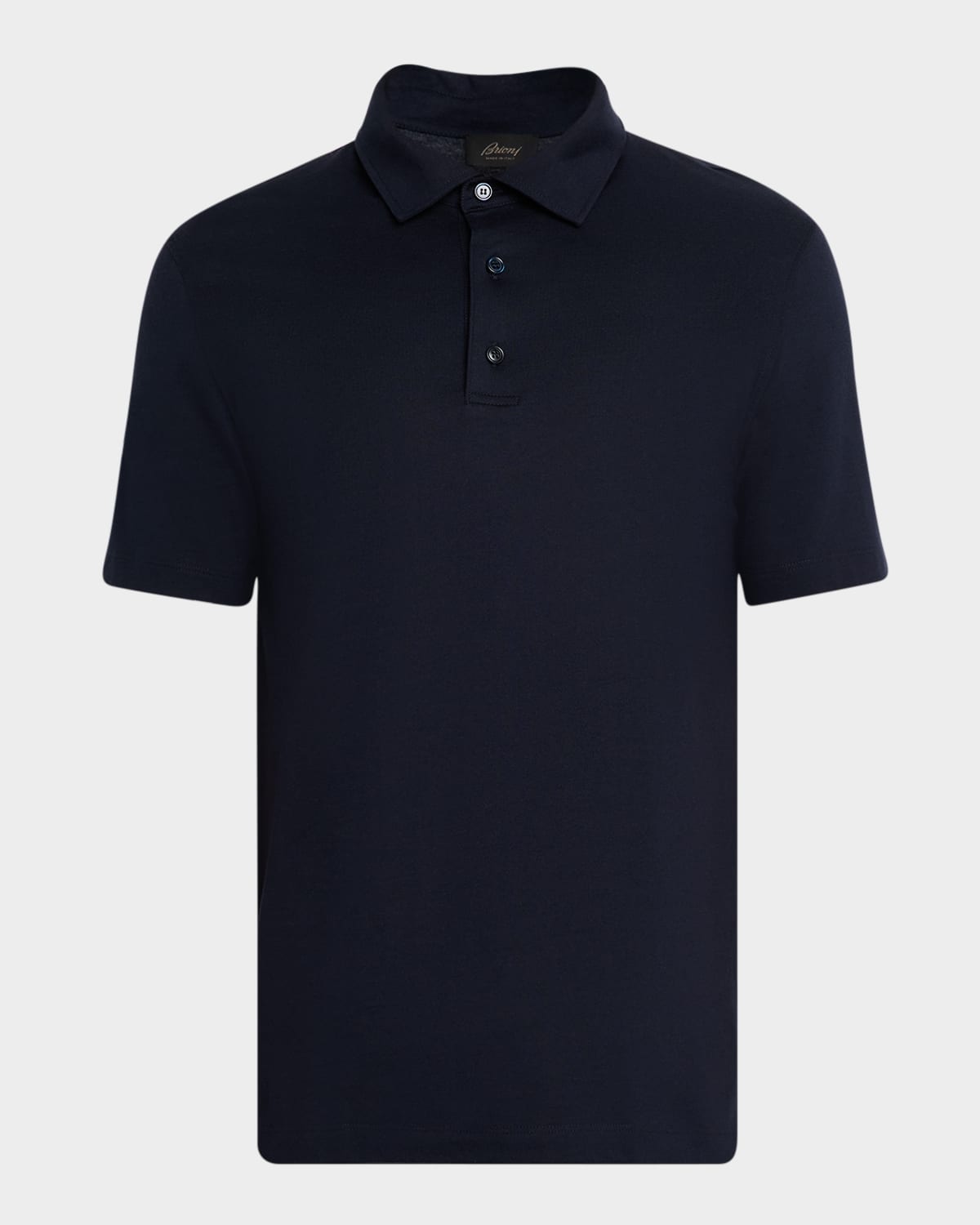 Brioni Men's Cotton And Cashmere Polo Shirt In Blue