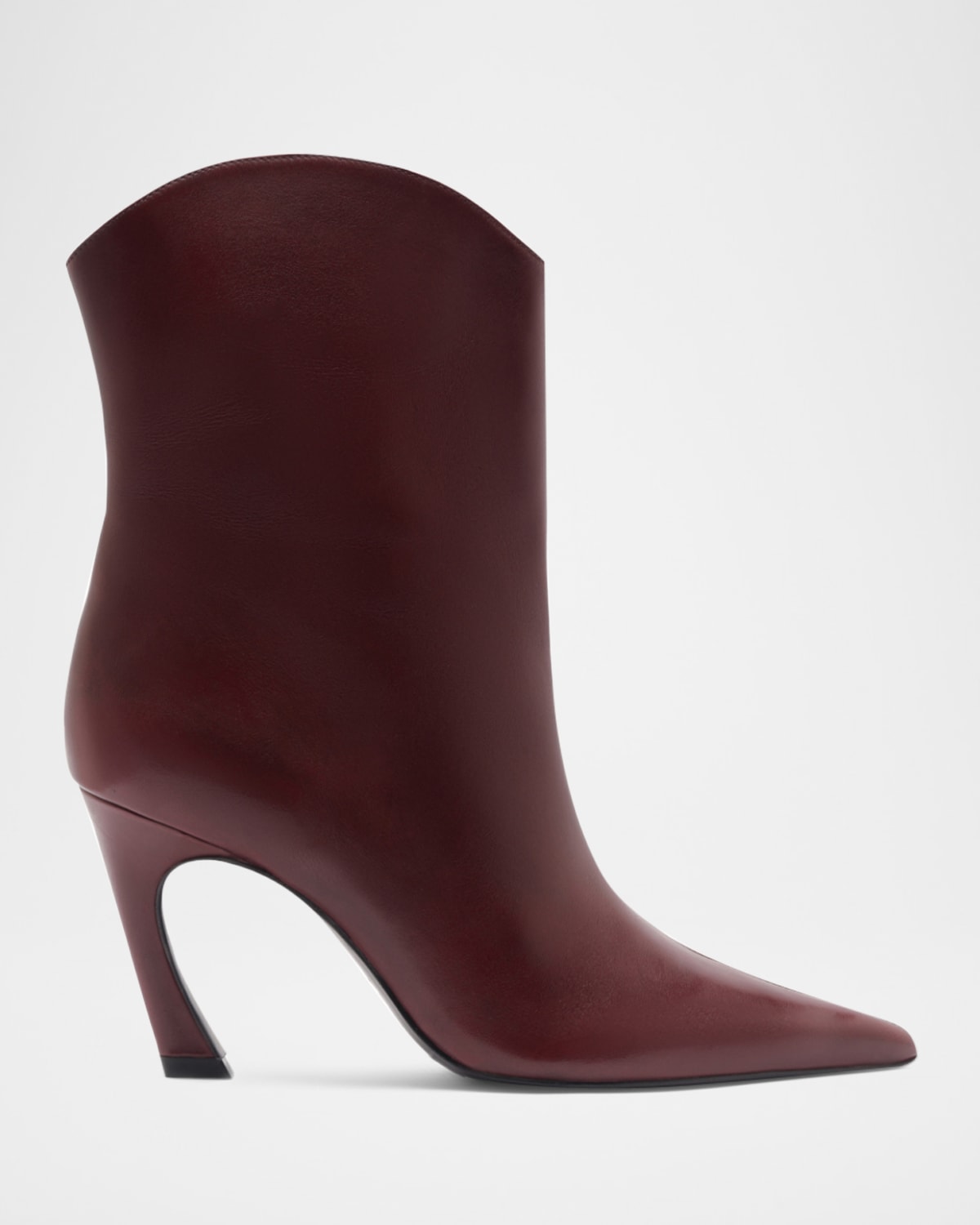 Maryann Leather Curve Booties