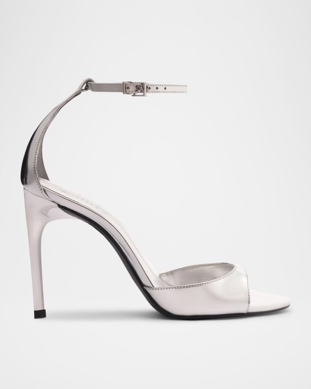 Scarlett Metallic Leather Ankle-Strap Stiletto Sandals